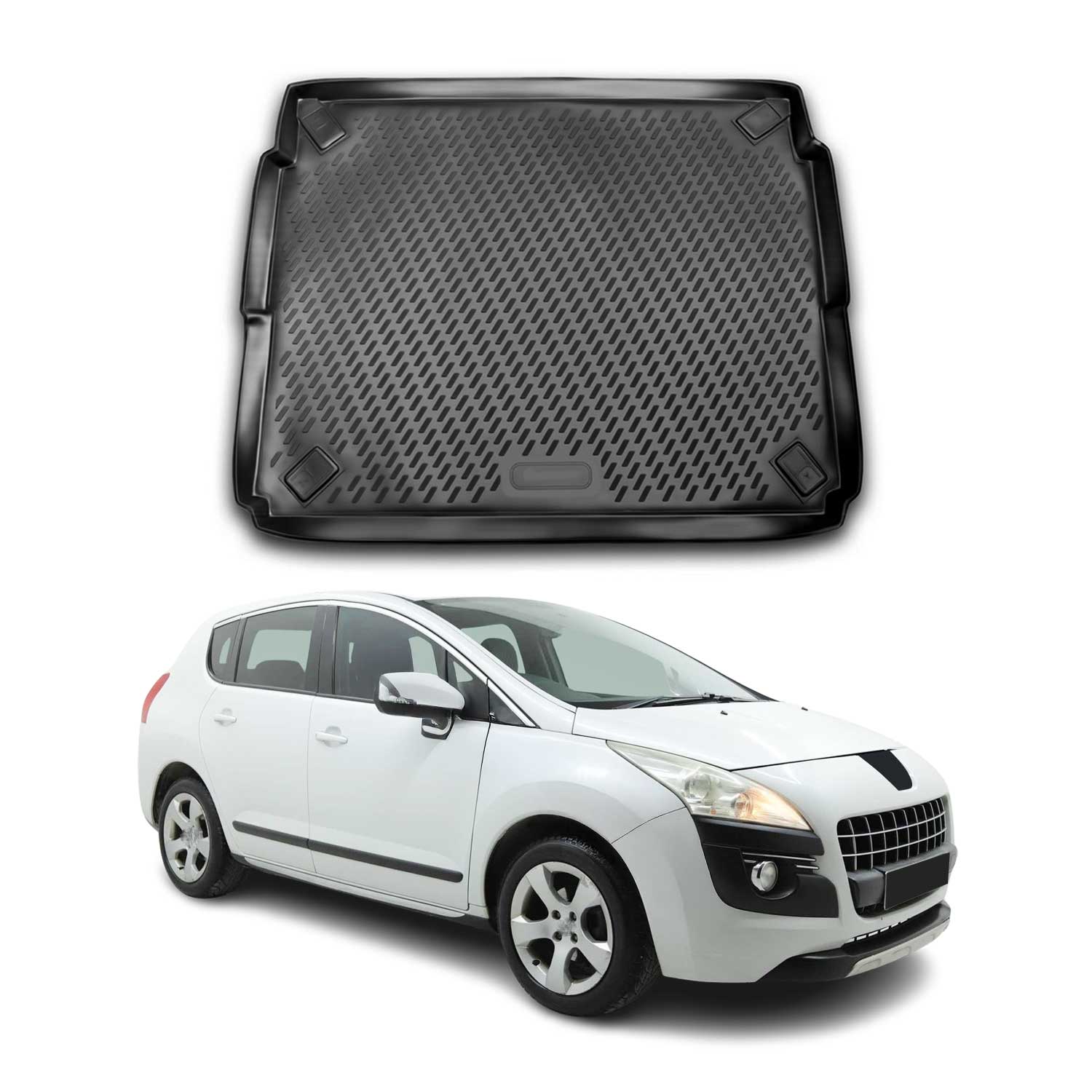 OMAC Bandeja Maletero Alfombrilla para Peugeot 3008 2009-2016 Obere Negro TPE