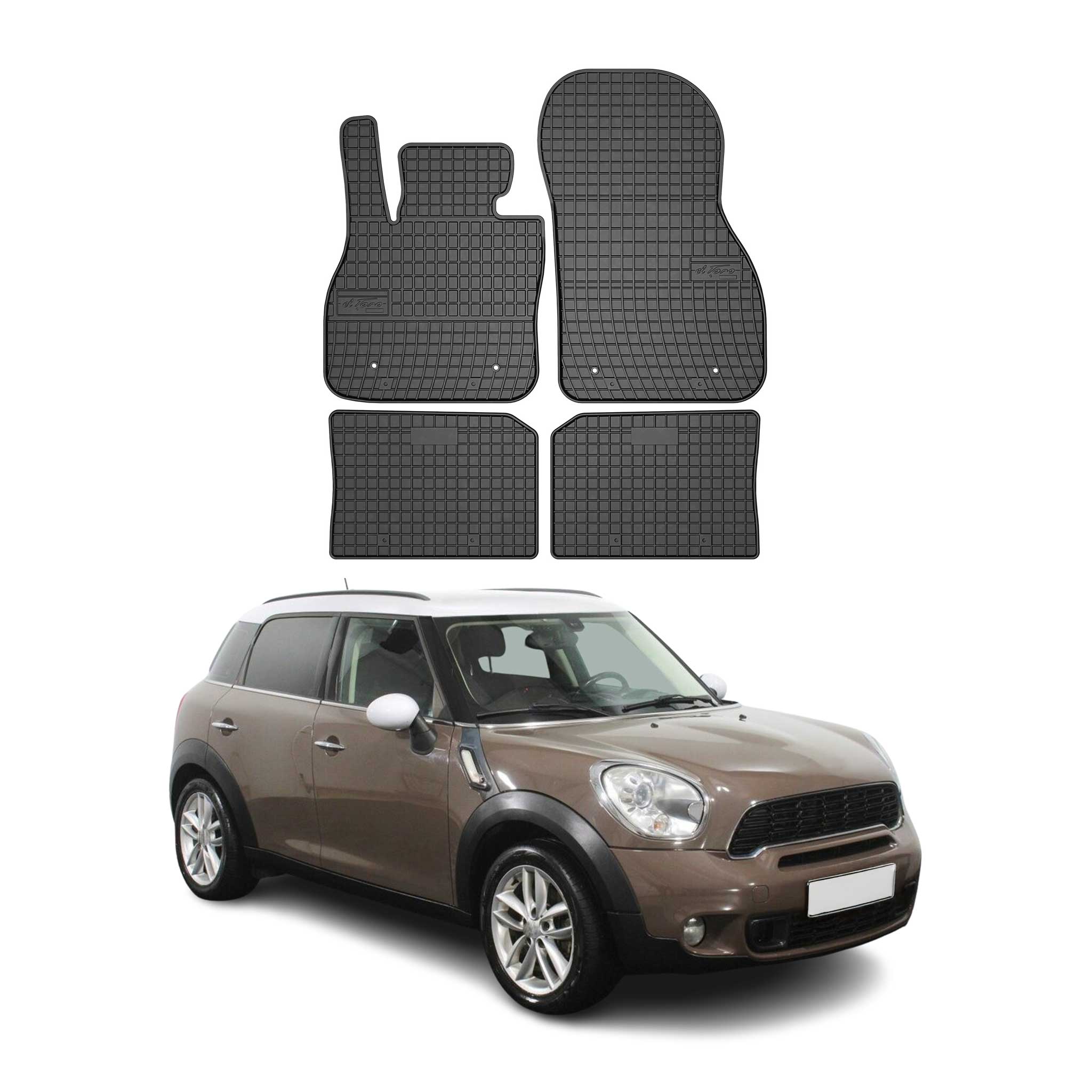OMAC Alfombrillas De Coche para Mini Countryman 2010-2016 Negro Goma 4Pza