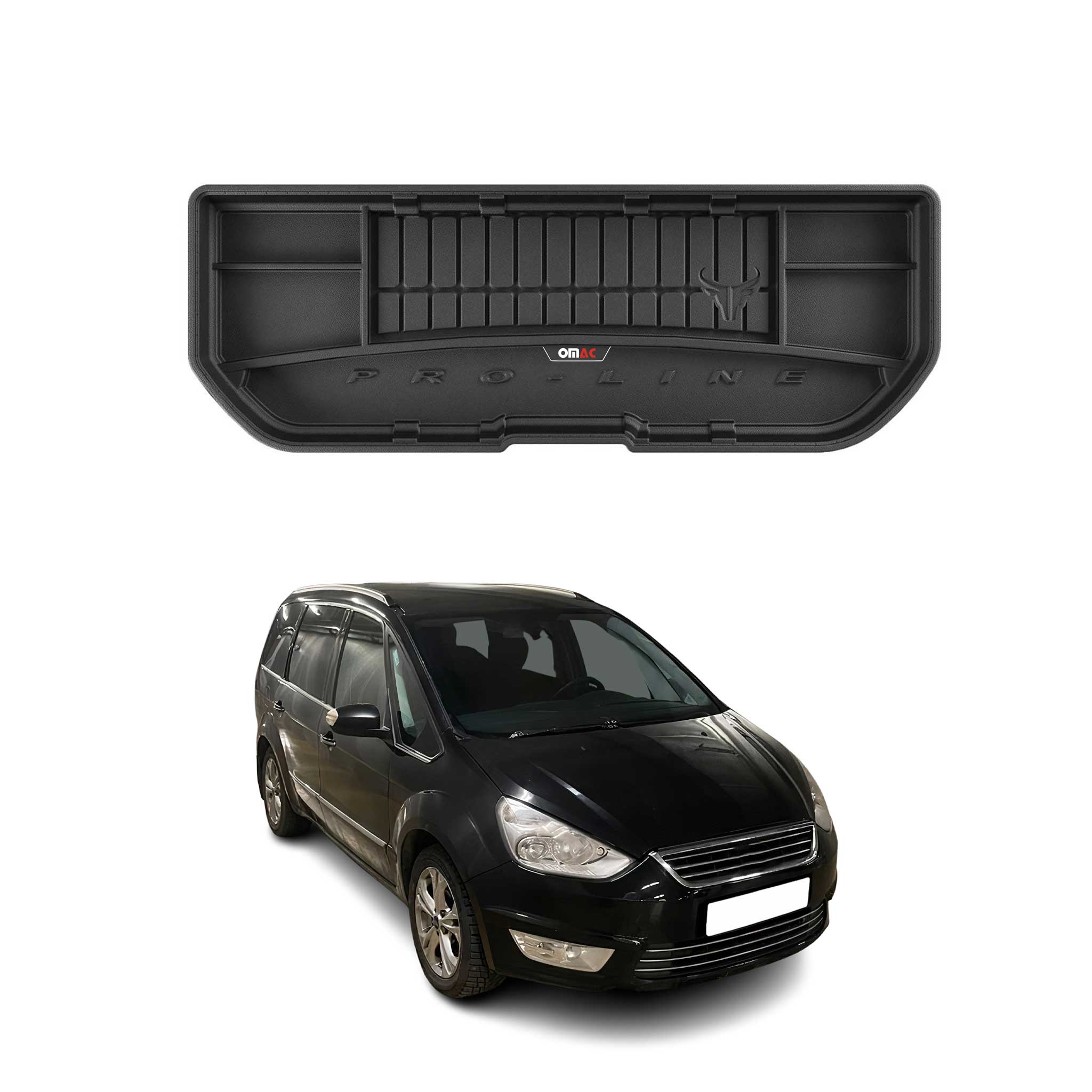 OMAC Premium Bandeja Maletero Alfombrilla para Ford Galaxy 2006-2015 Negro TPE