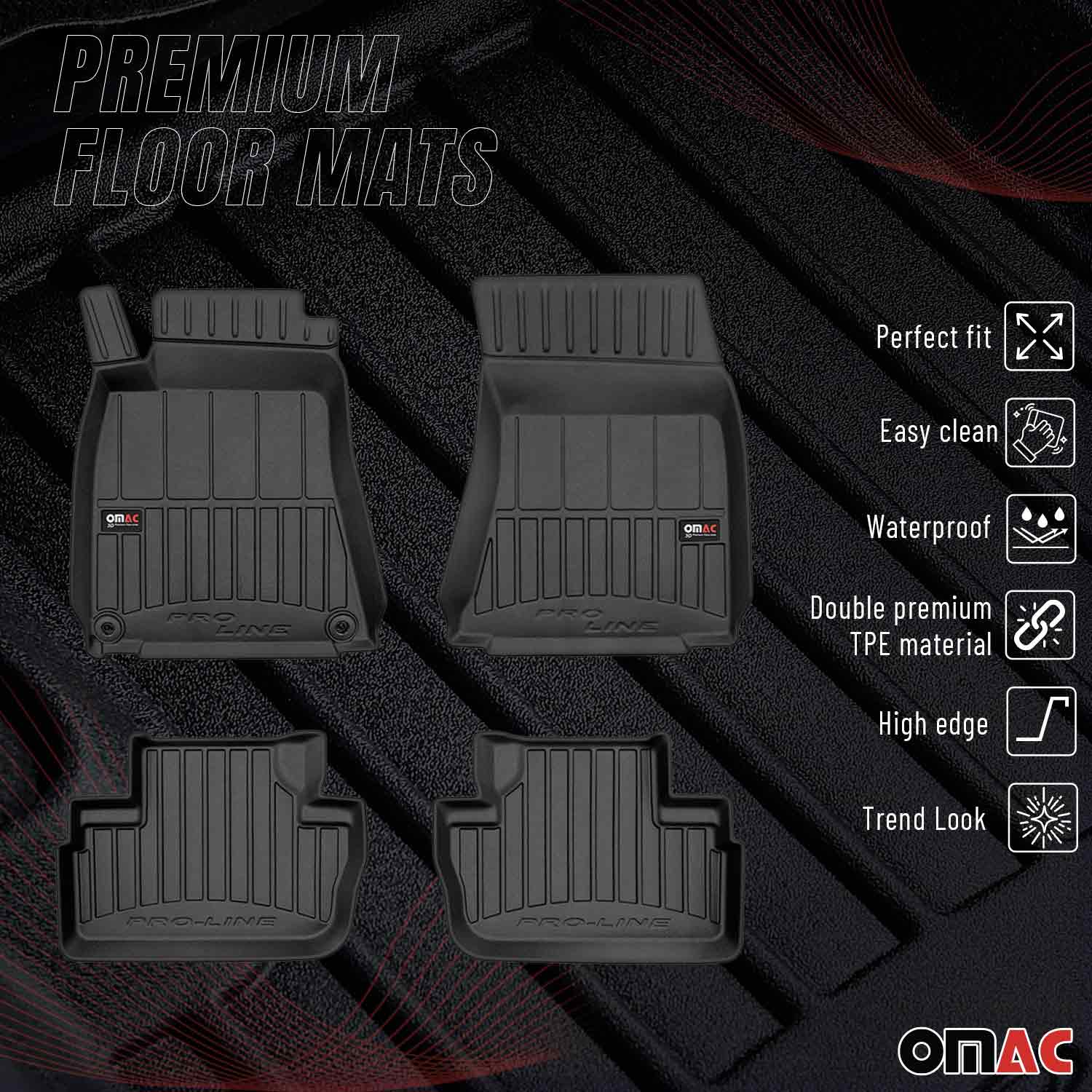OMAC Premium Alfombrillas De Coche para Lexus IS 2006-2013 Negro TPE Goma 4Pza
