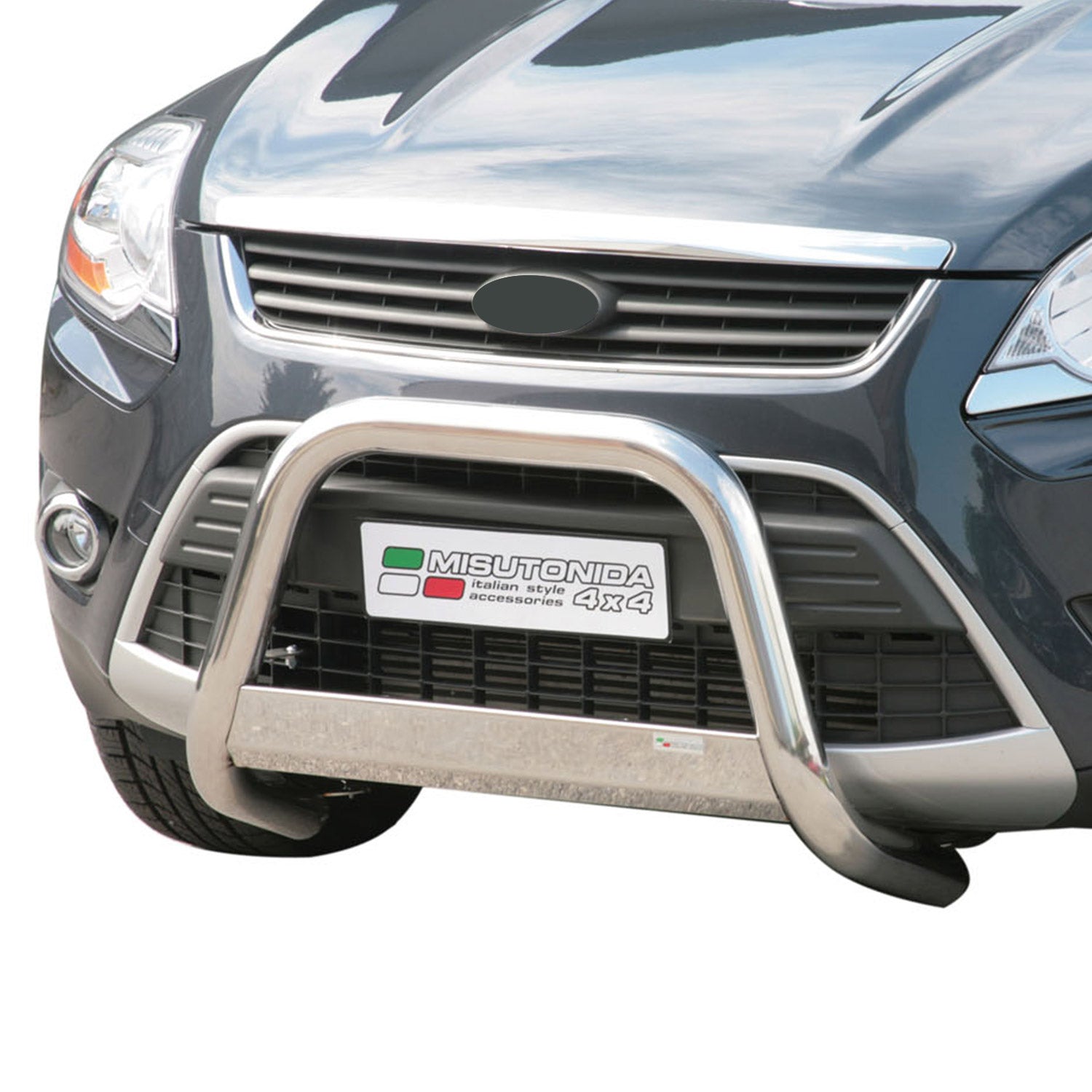 Bull Barra Frontal para Ford Kuga 2008-2012 Plata Brillante Acero 1Pza