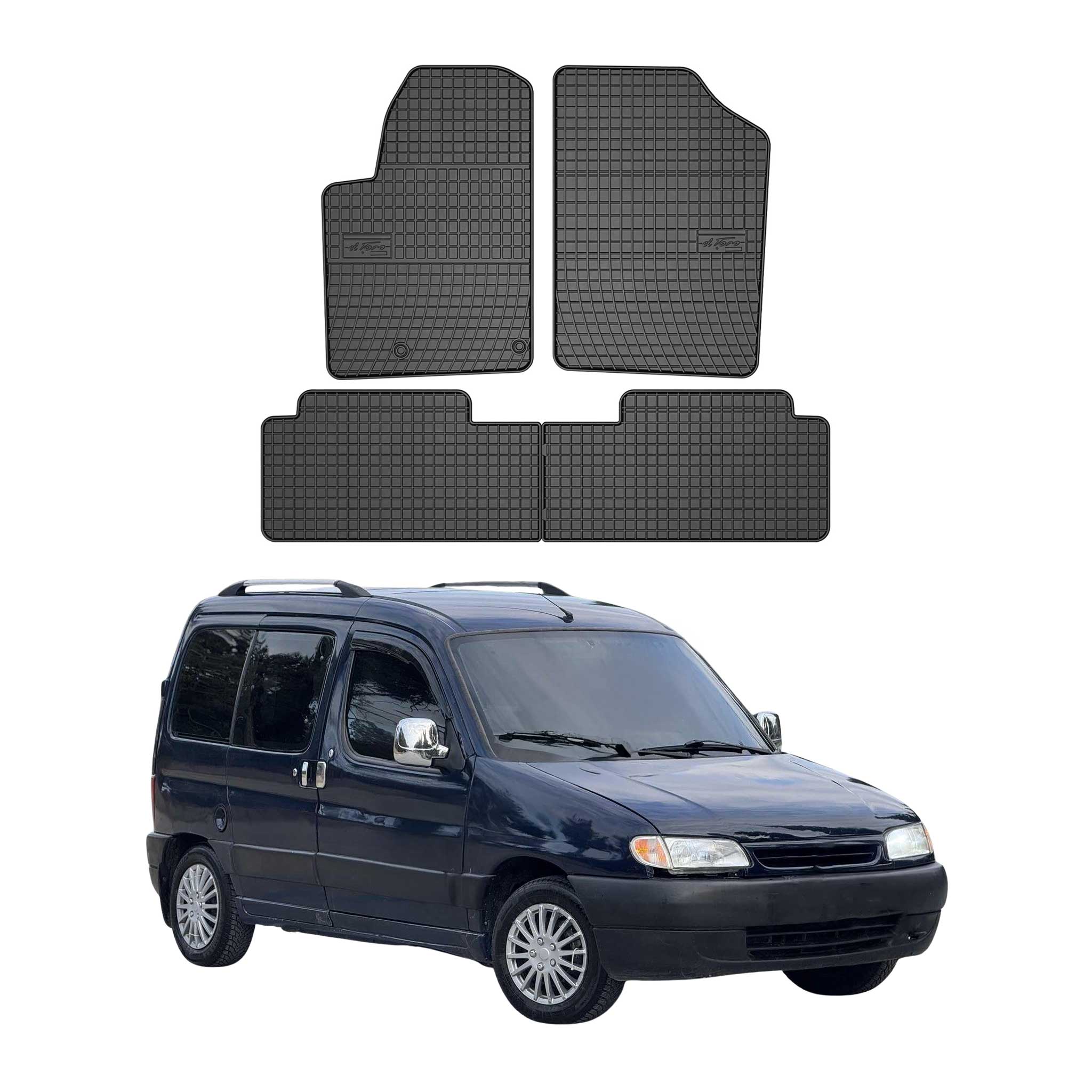 OMAC Alfombrillas De Coche para Citroen Berlingo 1996-2010 Negro Goma 4Pza