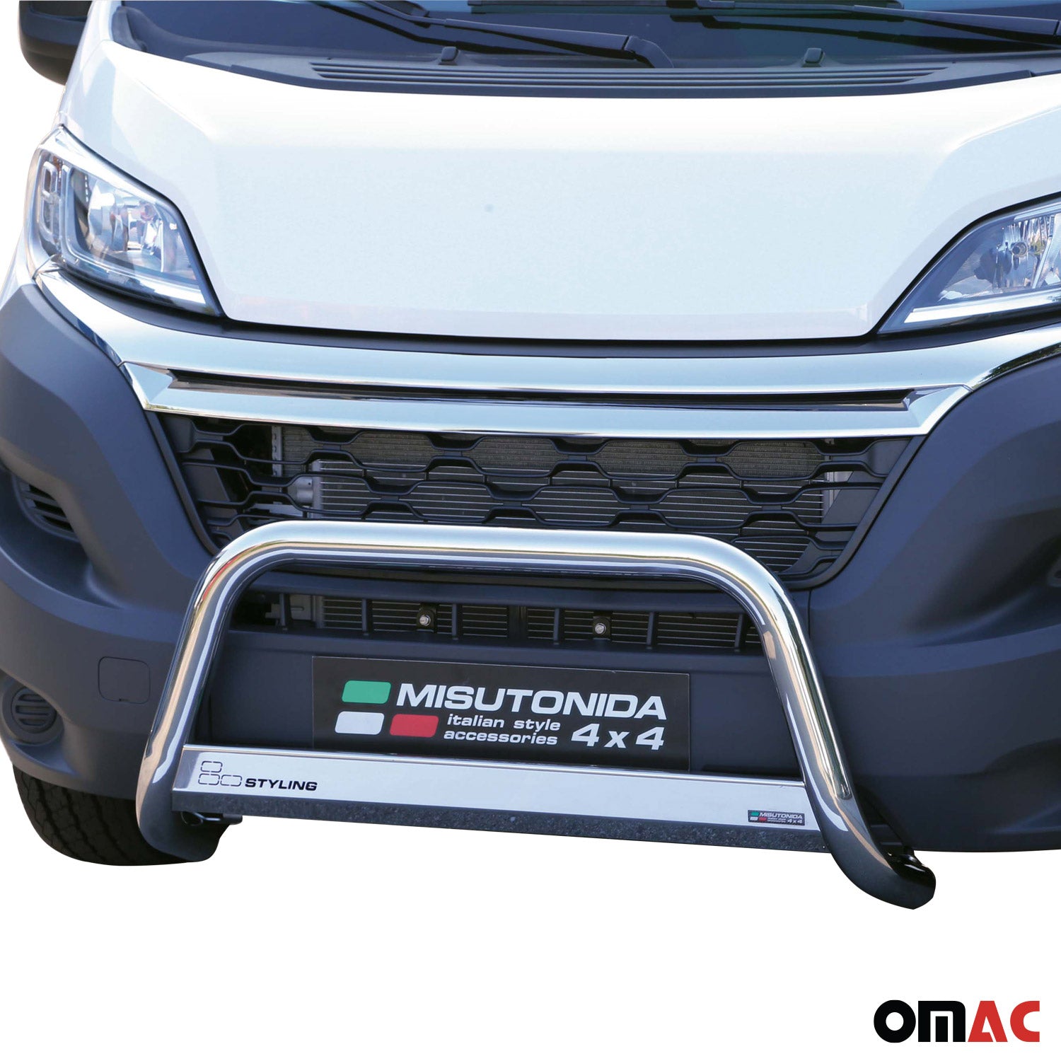 Bull Barra Frontal para Citroen Jumper 2014-2025 Plata Brillante Acero 1Pza