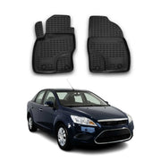OMAC Alfombrillas De Coche para Ford Focus 2004-2010 Negro Goma TPE 2Pza
