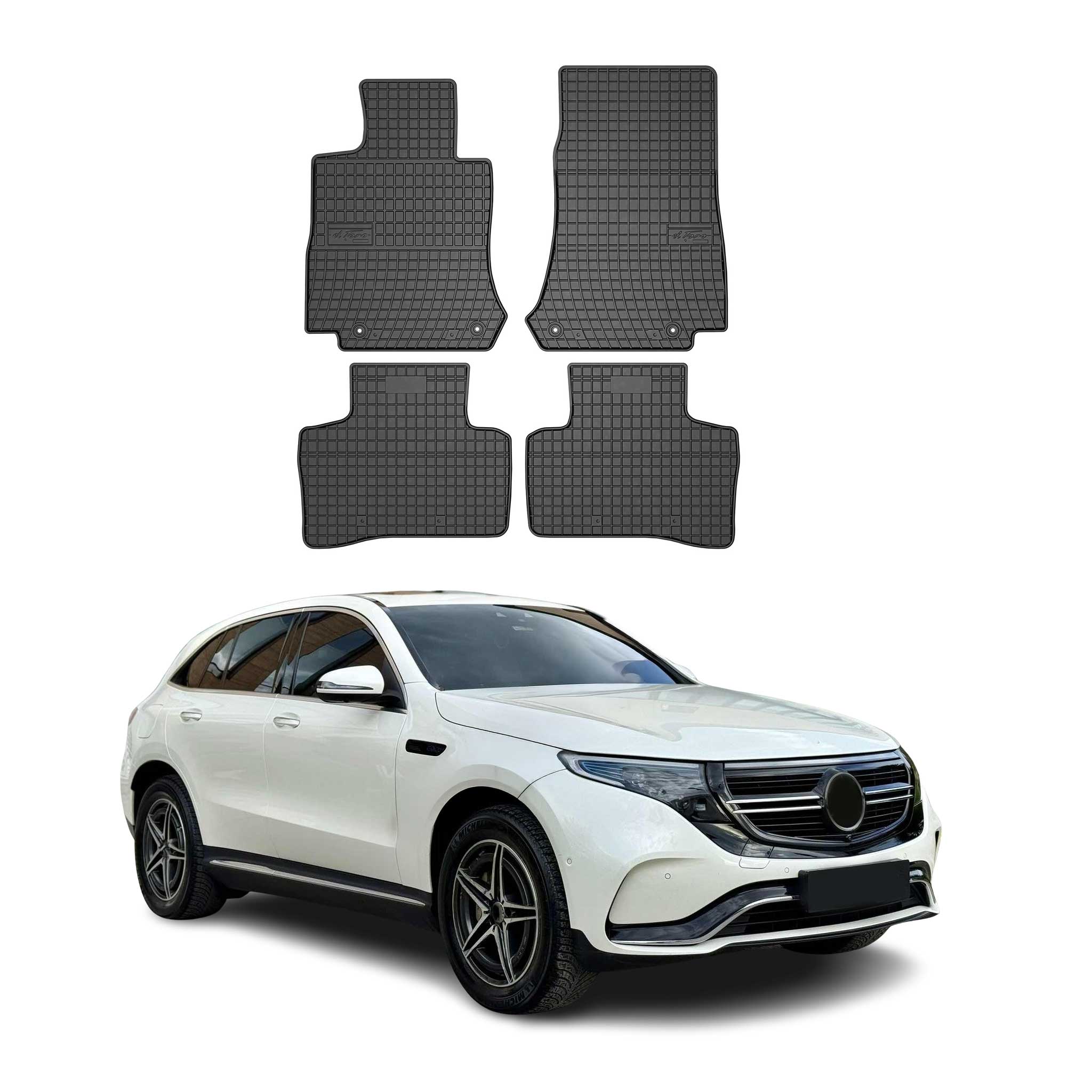 OMAC Alfombrillas De Coche para Mercedes EQC N293 2019-2025 Negro Goma 4Pza