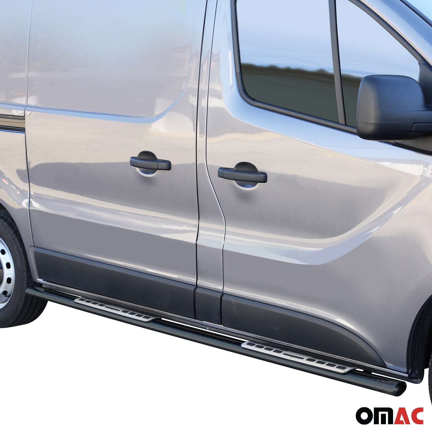 Estribos Barras Laterales para Renault Trafic 2014-2019 L1 Corto Negro Acero