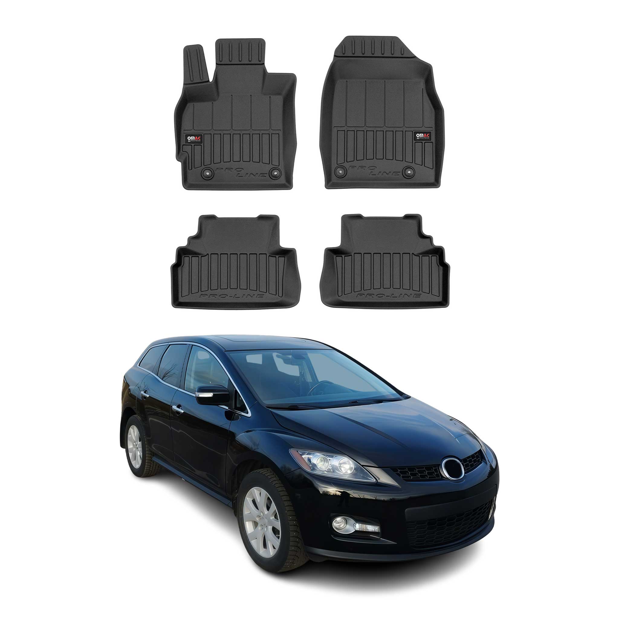OMAC Premium Alfombrillas De Coche para Mazda CX-7 2006-2012 AWD FWD TPE Goma 4x