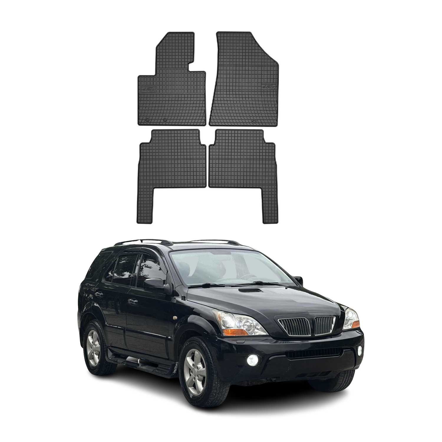 OMAC Alfombrillas De Coche para Kia Sorento 2009-2012 Negro Goma 4Pza