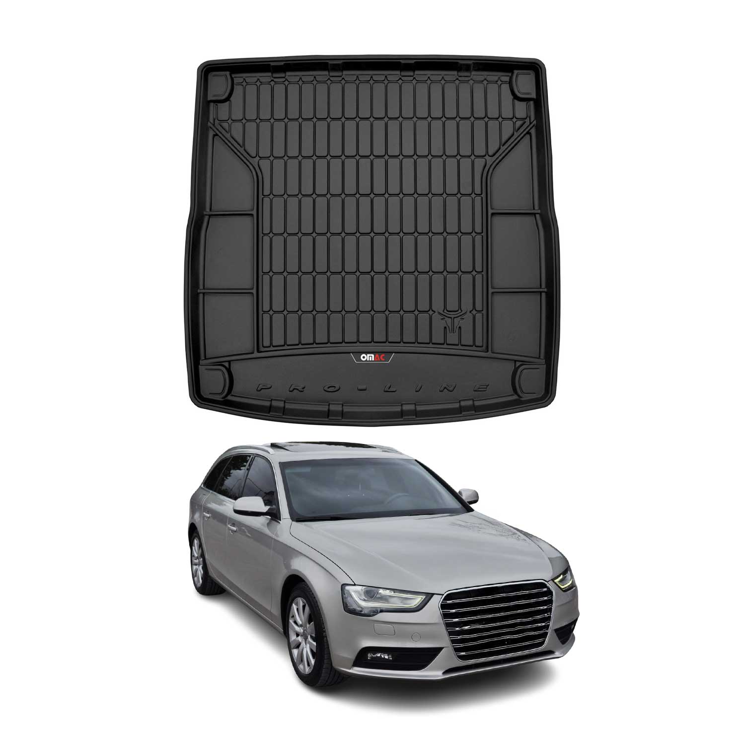 OMAC Premium Bandeja Maletero Alfombrilla para Audi A4 Familiar 2007-2015 TPE