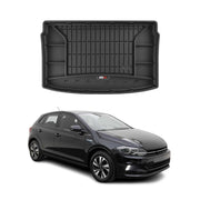 OMAC Premium Bandeja Maletero Alfombrilla para VW Polo 2017-2025 Negro Goma TPE