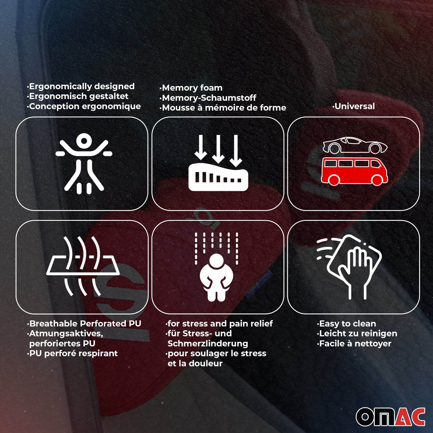 Sparco Cuello Soporte lumbar para de Automóvil Universal Negro