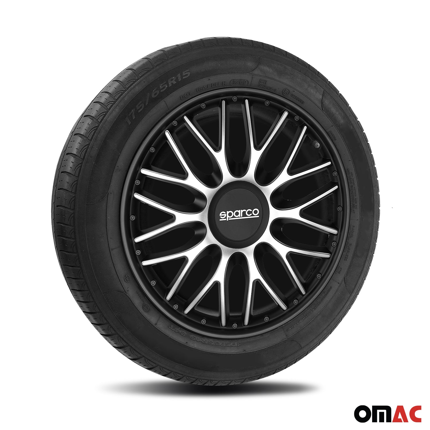 Sparco Roma Tapacubos 16" pulgadas Universal Negro Plata ABS Plástico