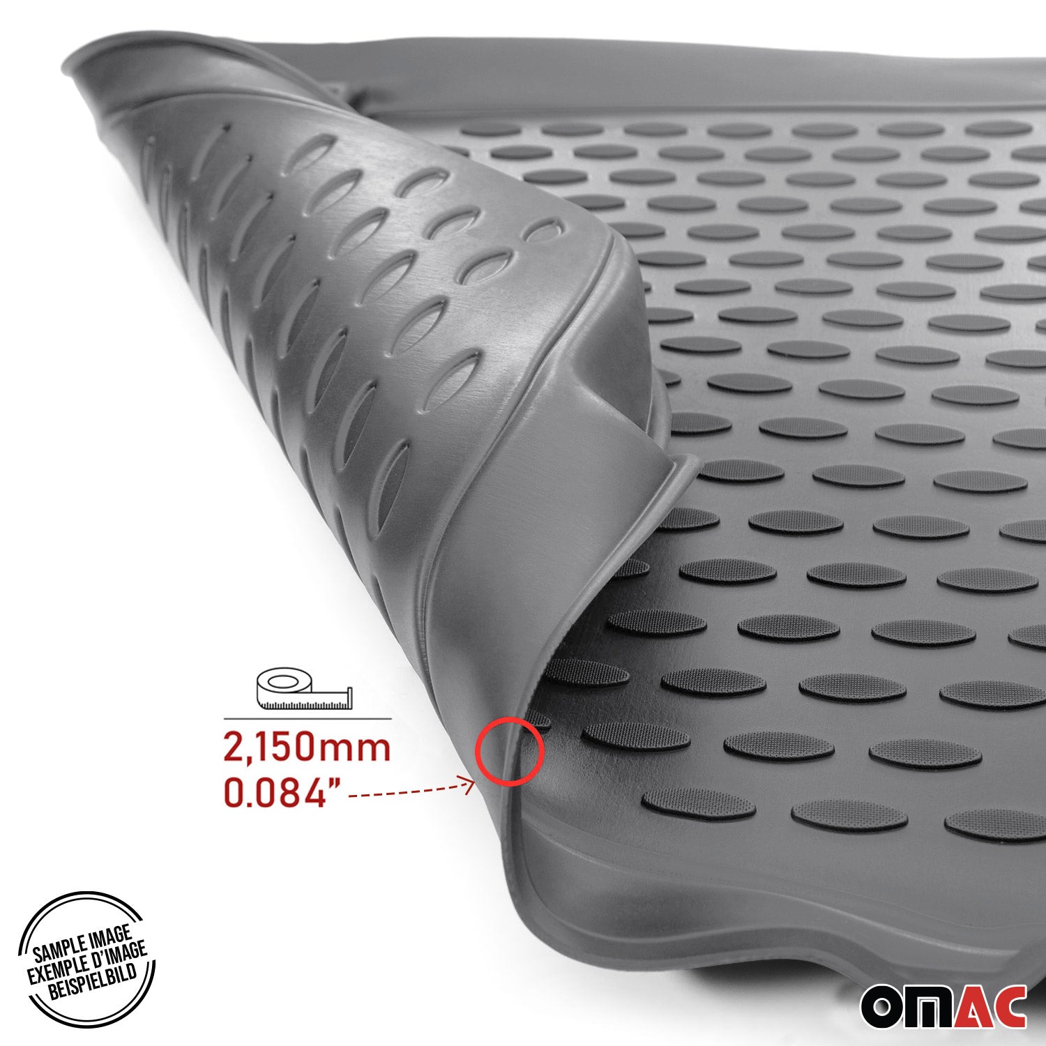 OMAC Alfombrillas De Coche para VW Caddy 2007-2014 Gris Goma TPE 4Pza