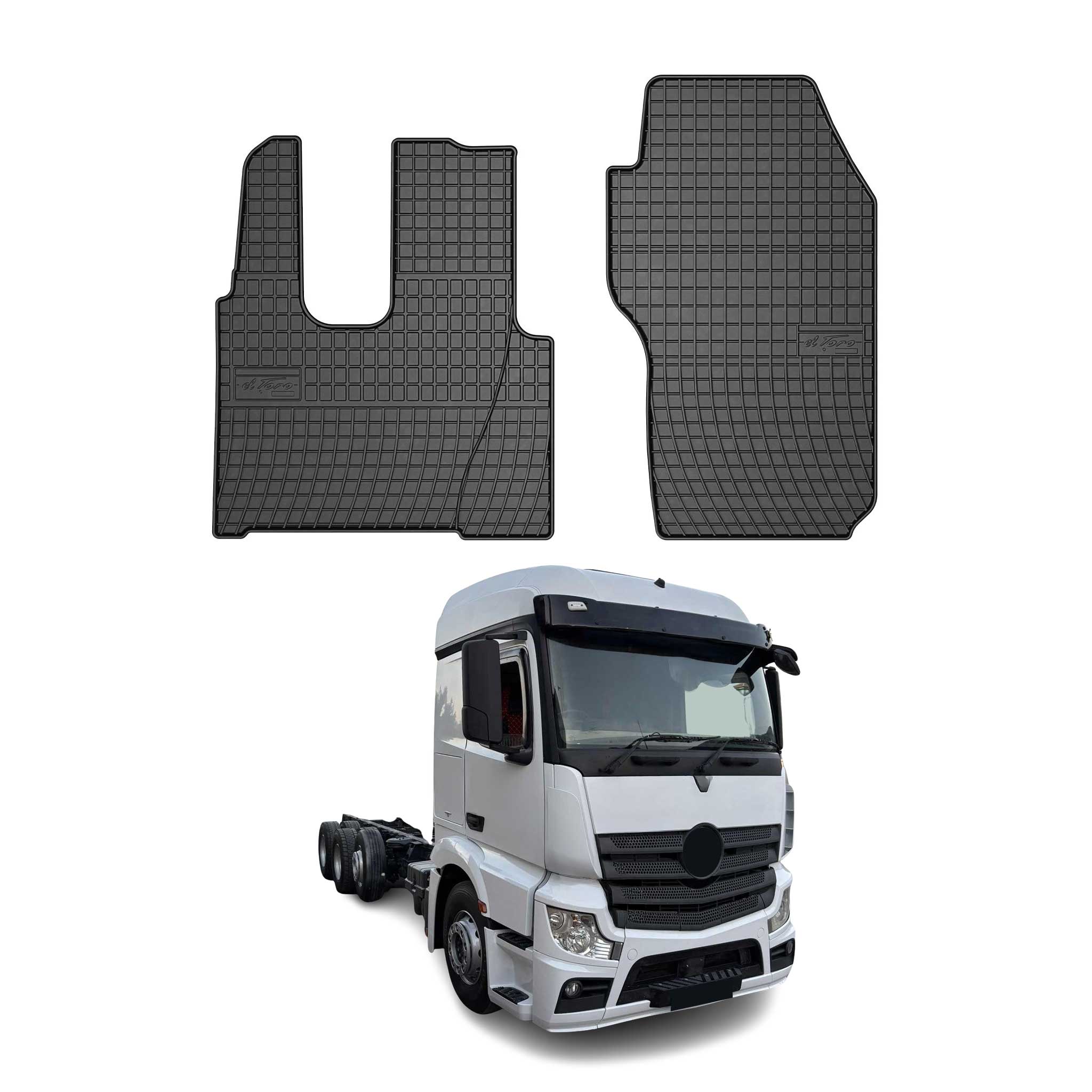 OMAC Alfombrillas De Coche para Mercedes Actros MP4 2012-2020 Negro Goma 2Pza