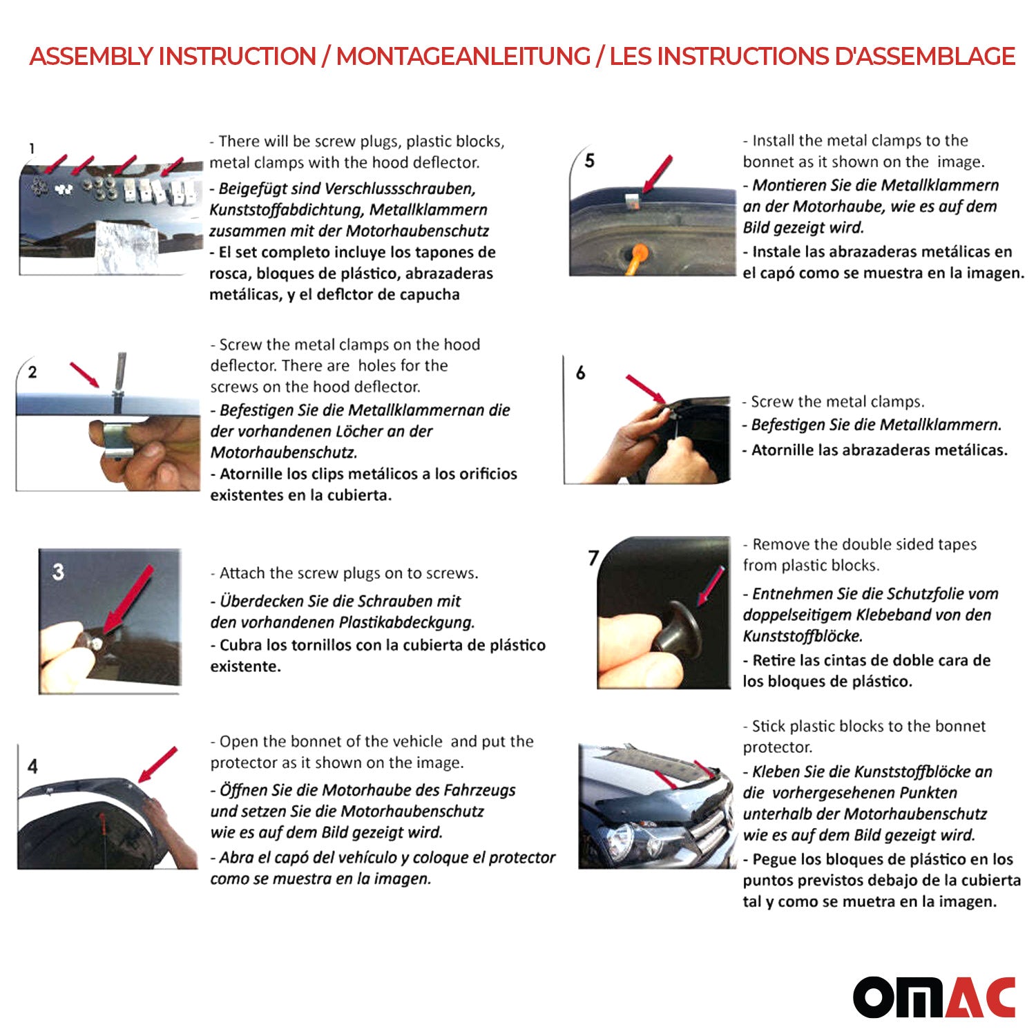 Deflector de Capó para Fiat Ducato 2014-2025 Oscuro Brillante Acrílico