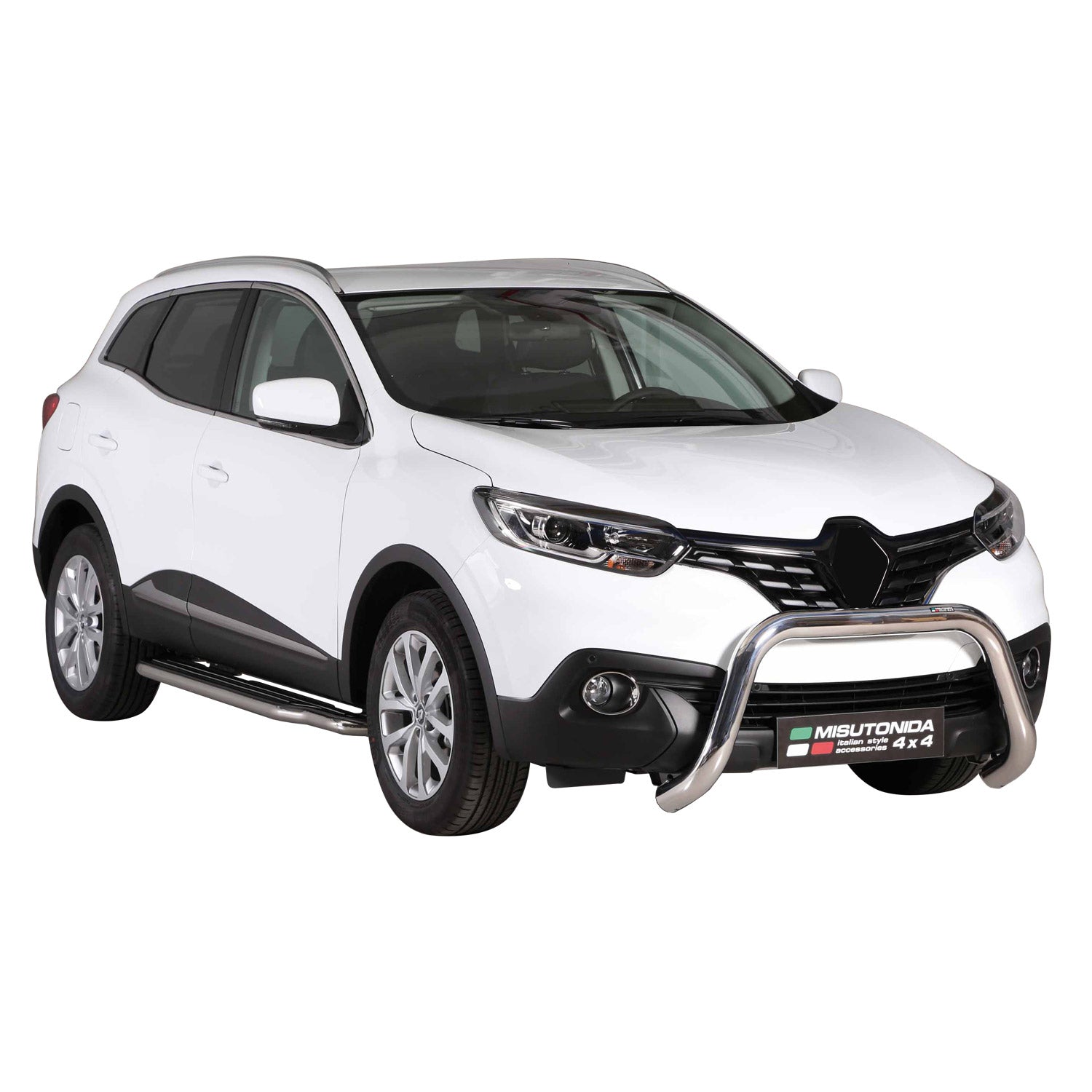 Bull Barra Frontal para Renault Kadjar 2015-2018 Plata Brillante Acero 1Pza