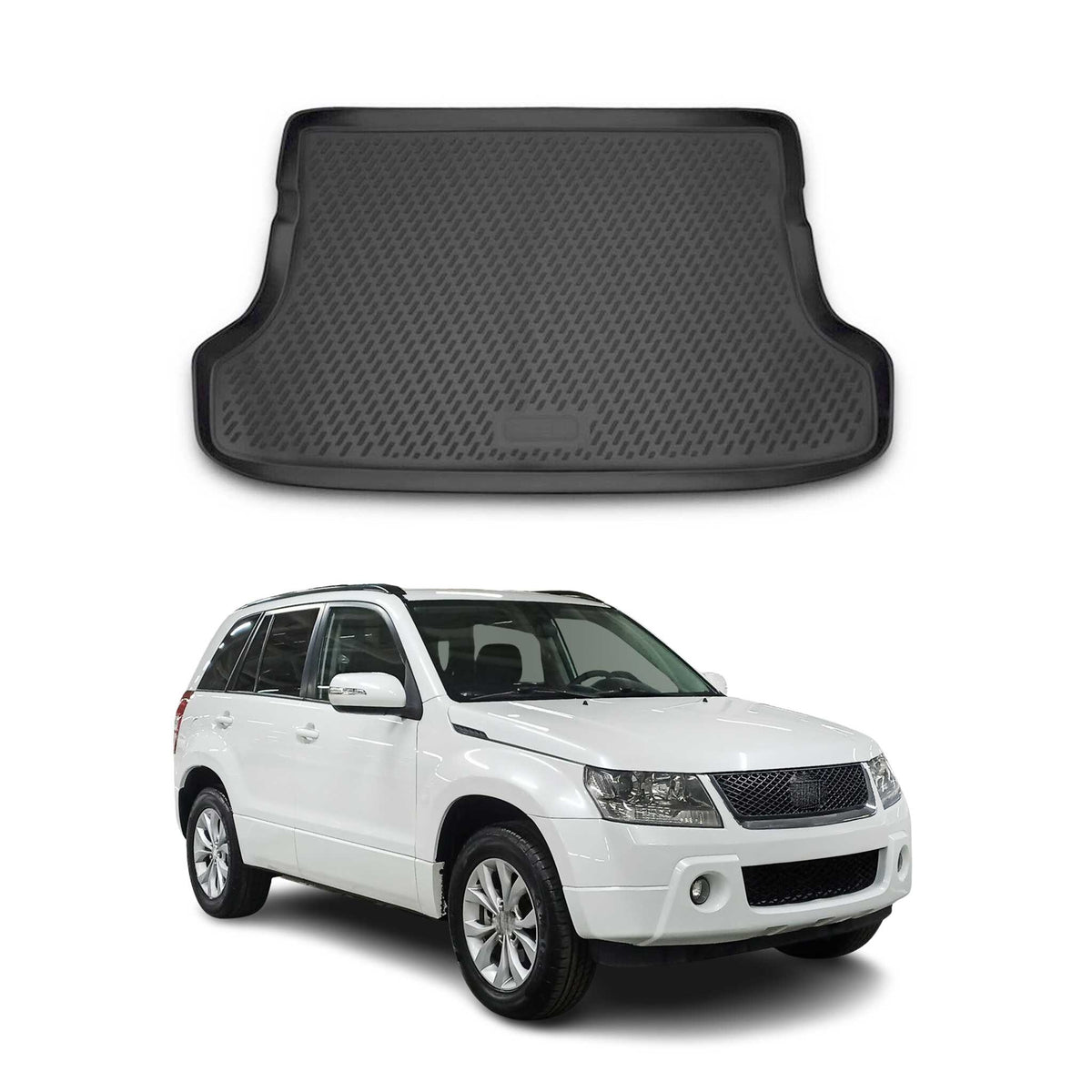 OMAC Bandeja Maletero Alfombrilla para Suzuki Grand Vitara 2006-2013 Negro TPE