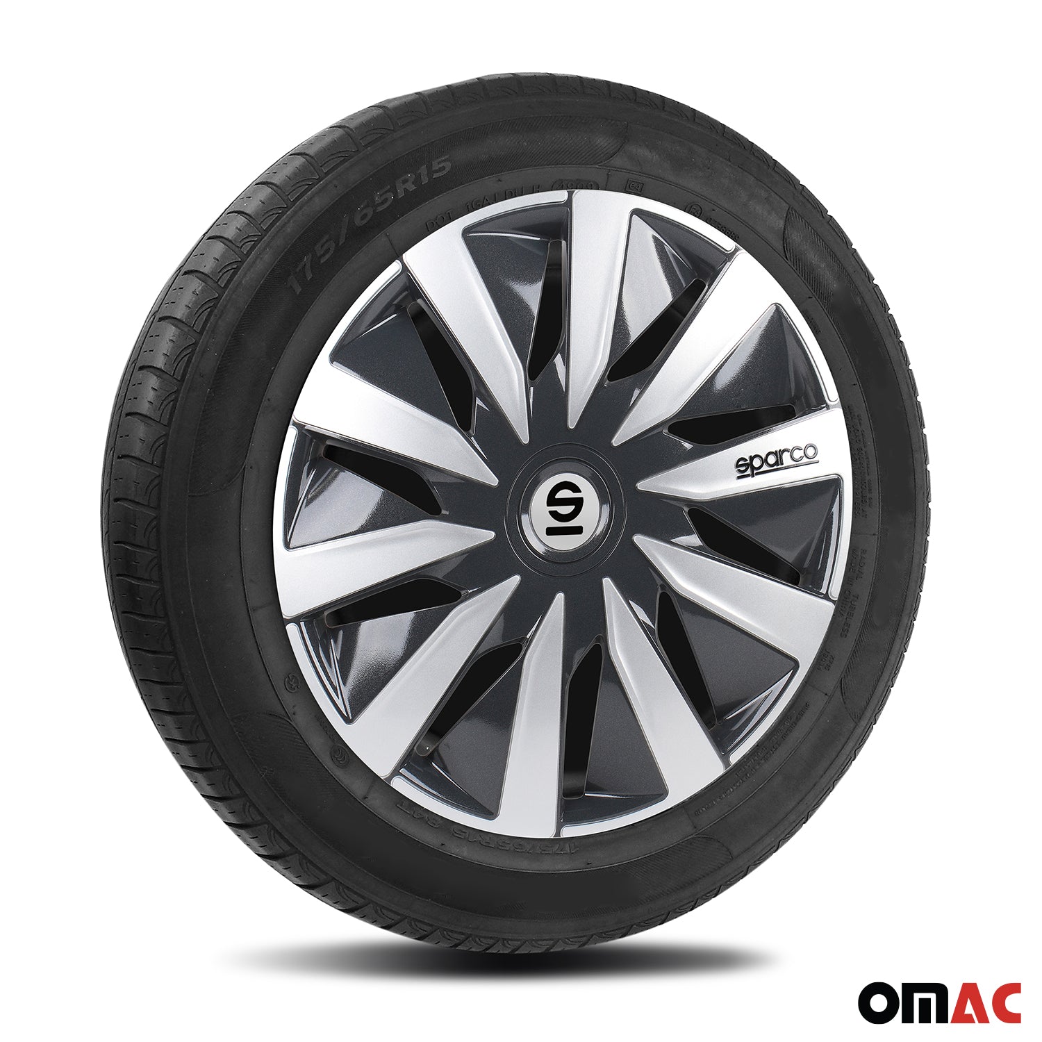 Sparco Lazio Tapacubos 16" pulgadas Universal Plata ABS Plástico