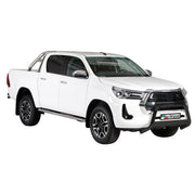 Bull Barra Frontal para Toyota Hilux 2021-2026 Negro Brillante Acero 1Pza
