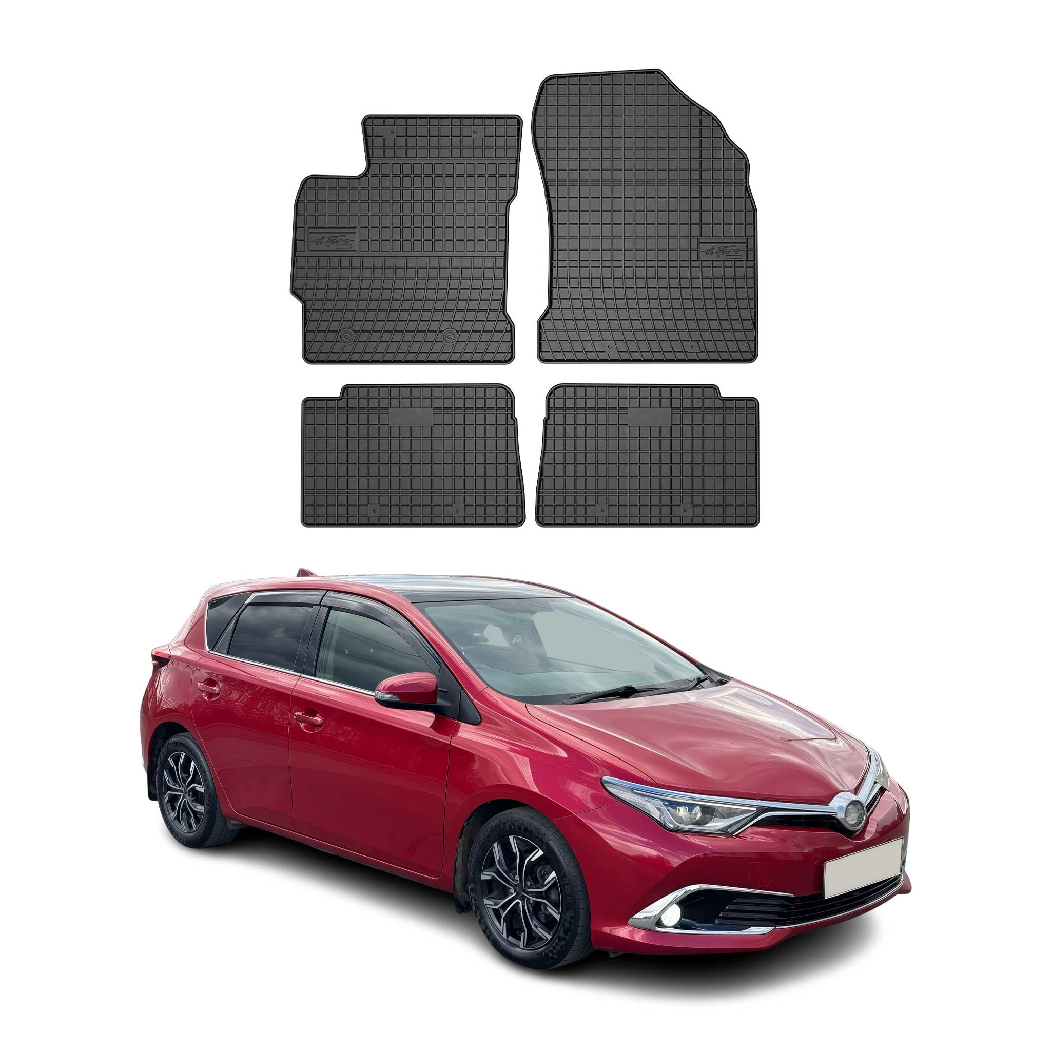 OMAC Alfombrillas De Coche para Toyota Auris 2013-2018 Negro Goma 4Pza