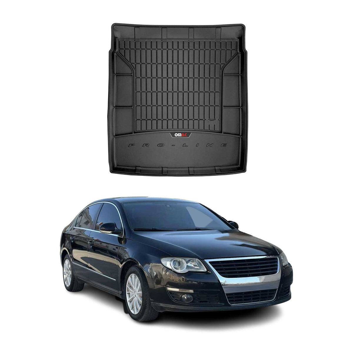 OMAC Premium Bandeja Maletero Alfombrilla para VW Passat B6 2005-2010 Sedán TPE