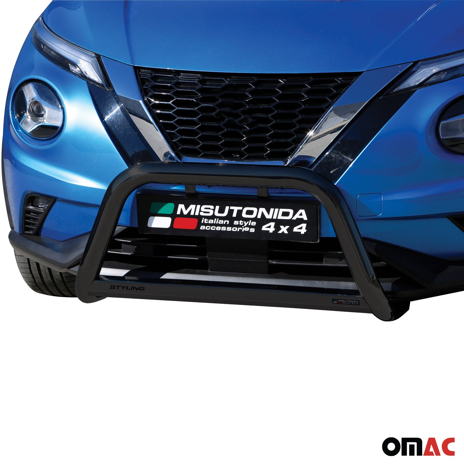 Bull Barra Frontal para Nissan Juke 2019-2026 Negro Brillante Acero 1Pza