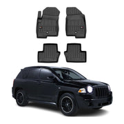 OMAC Premium Alfombrillas De Coche para Jeep Compass/Patriot 2006-2017 Negro TPE
