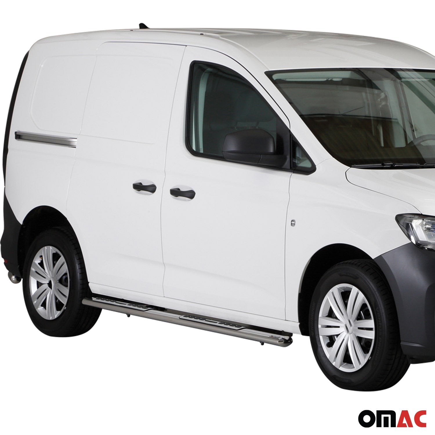 Par de Estribos Barras Laterales para VW Caddy 2021-2025 Plata Acero 2x