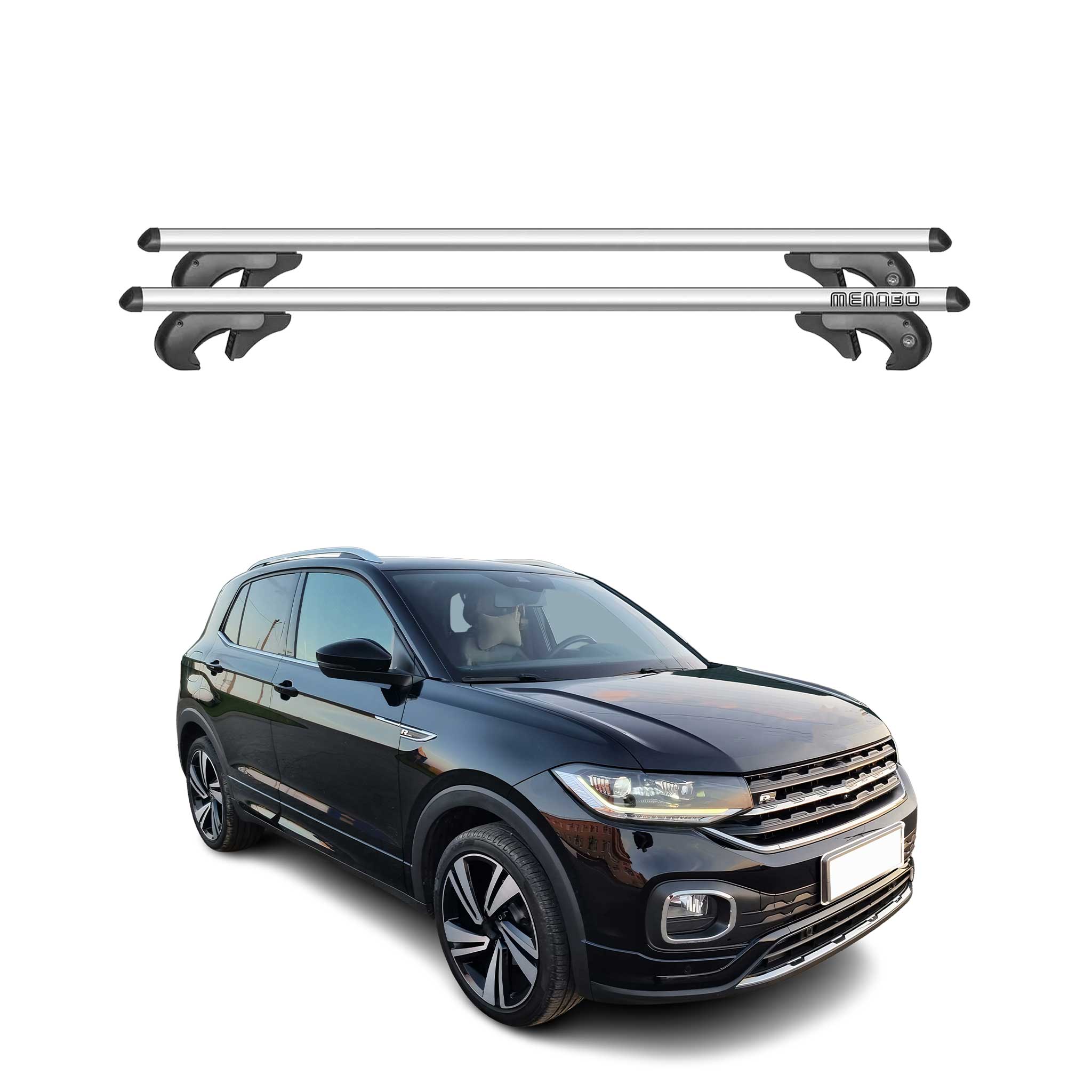 Menabo Barras de Techo Baca para VW T-Cross 1C 2018-2025 Gris Aluminio 2Pza