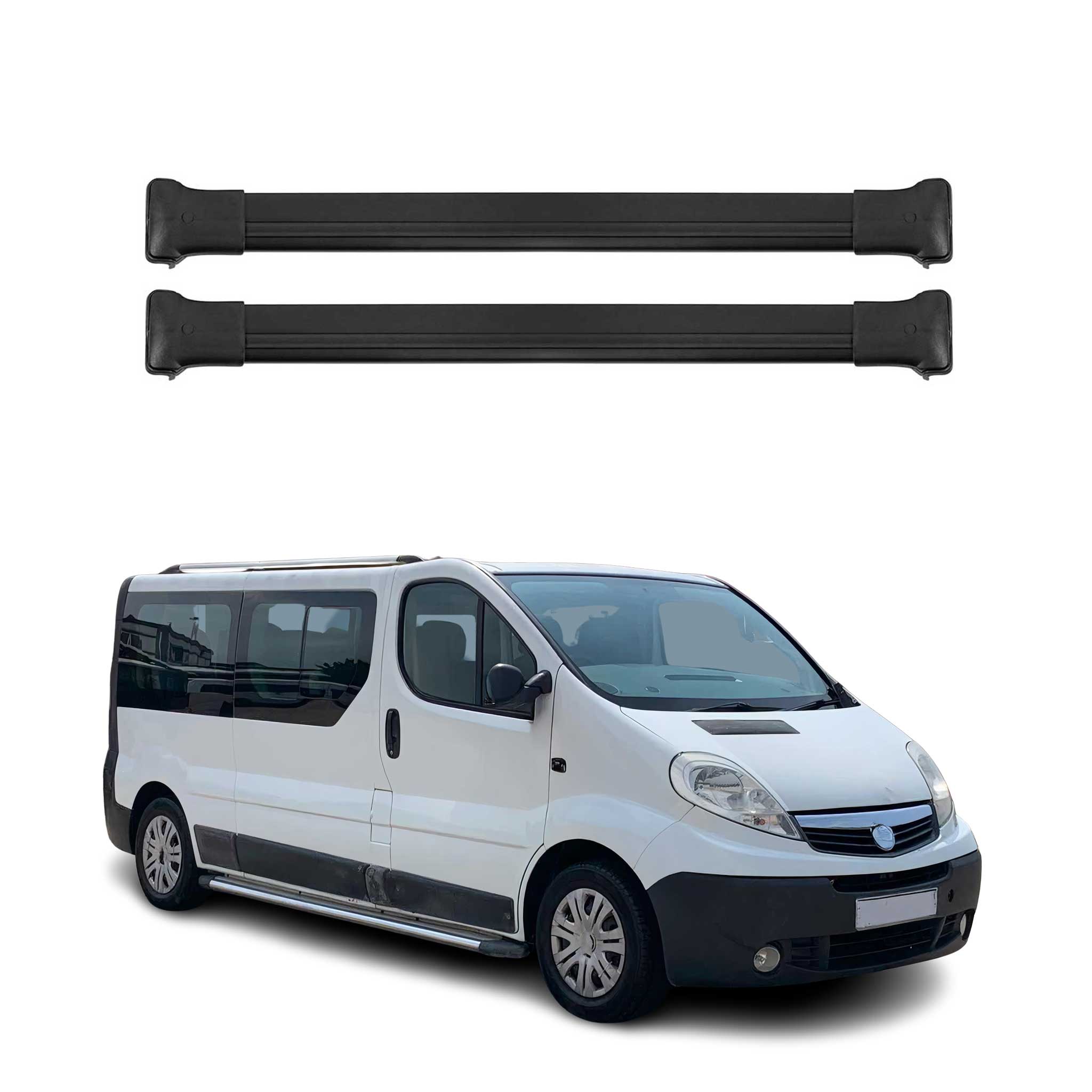 Portaequipajes Barras de Techo para Opel Vivaro 2001-2014 Negro Aluminio 2Pza