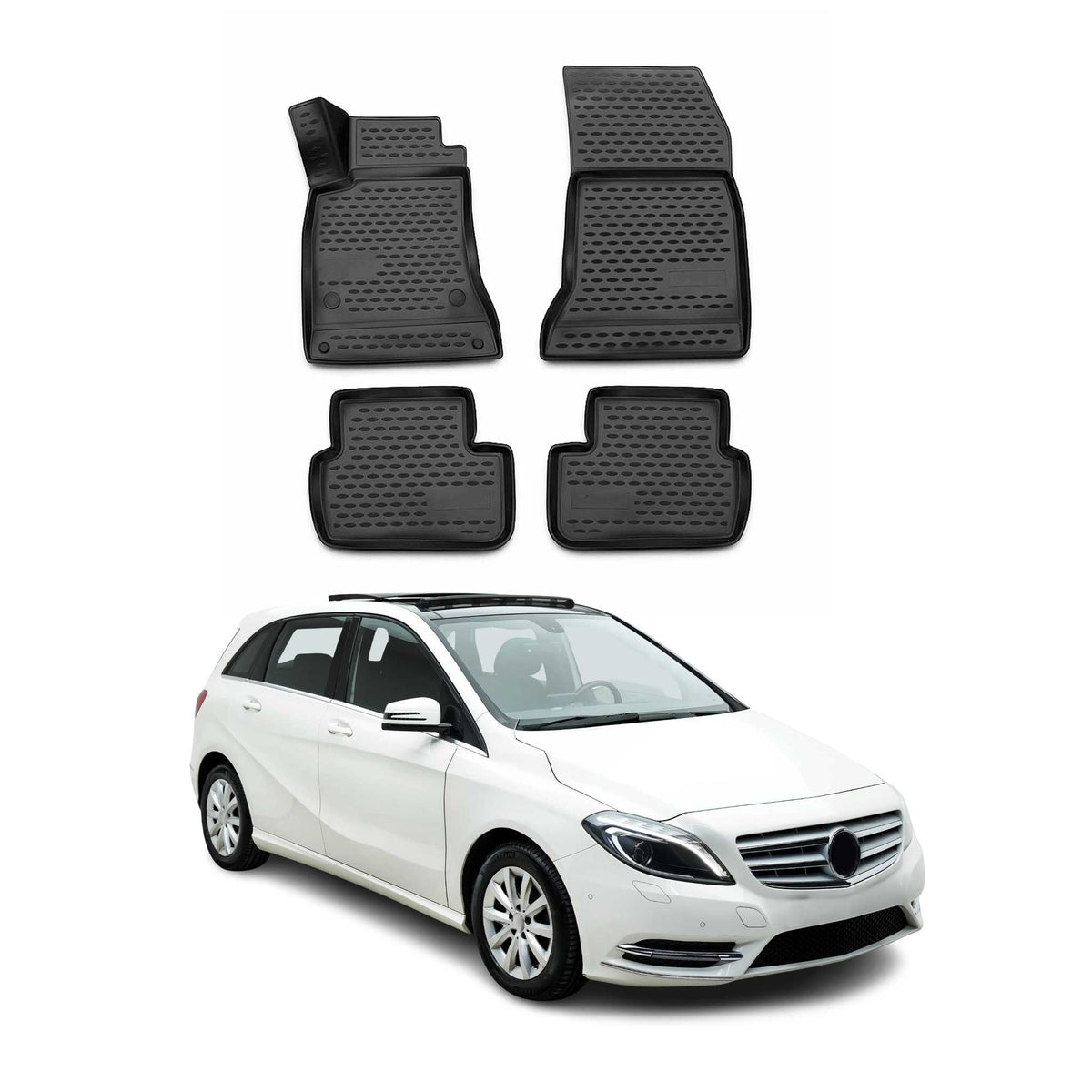 OMAC Alfombrillas De Coche para Mercedes B Class W242 W246 2011-2018 TPE 4x