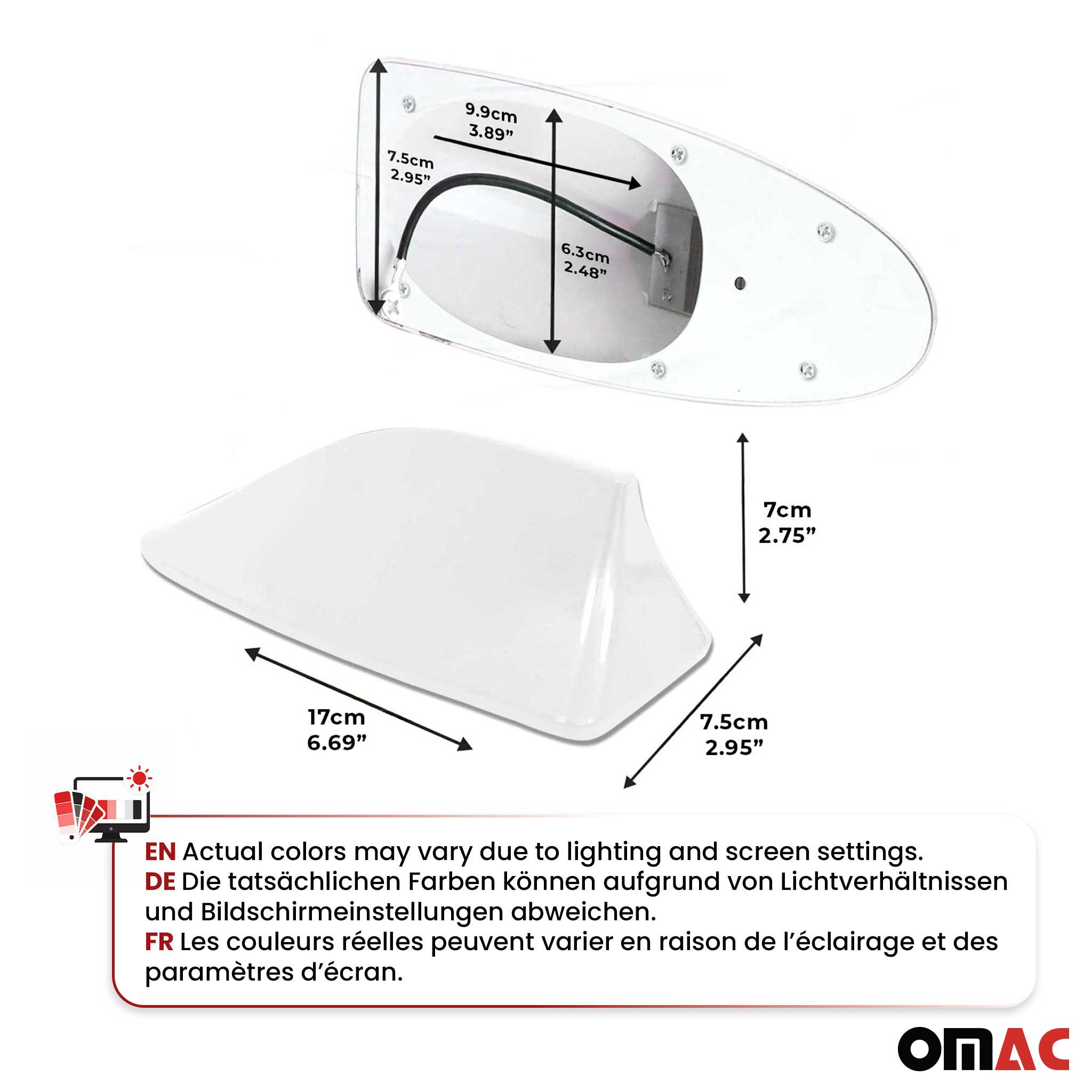 AM&FM radio antena de techo aleta de tiburó Antena blanco para Universal