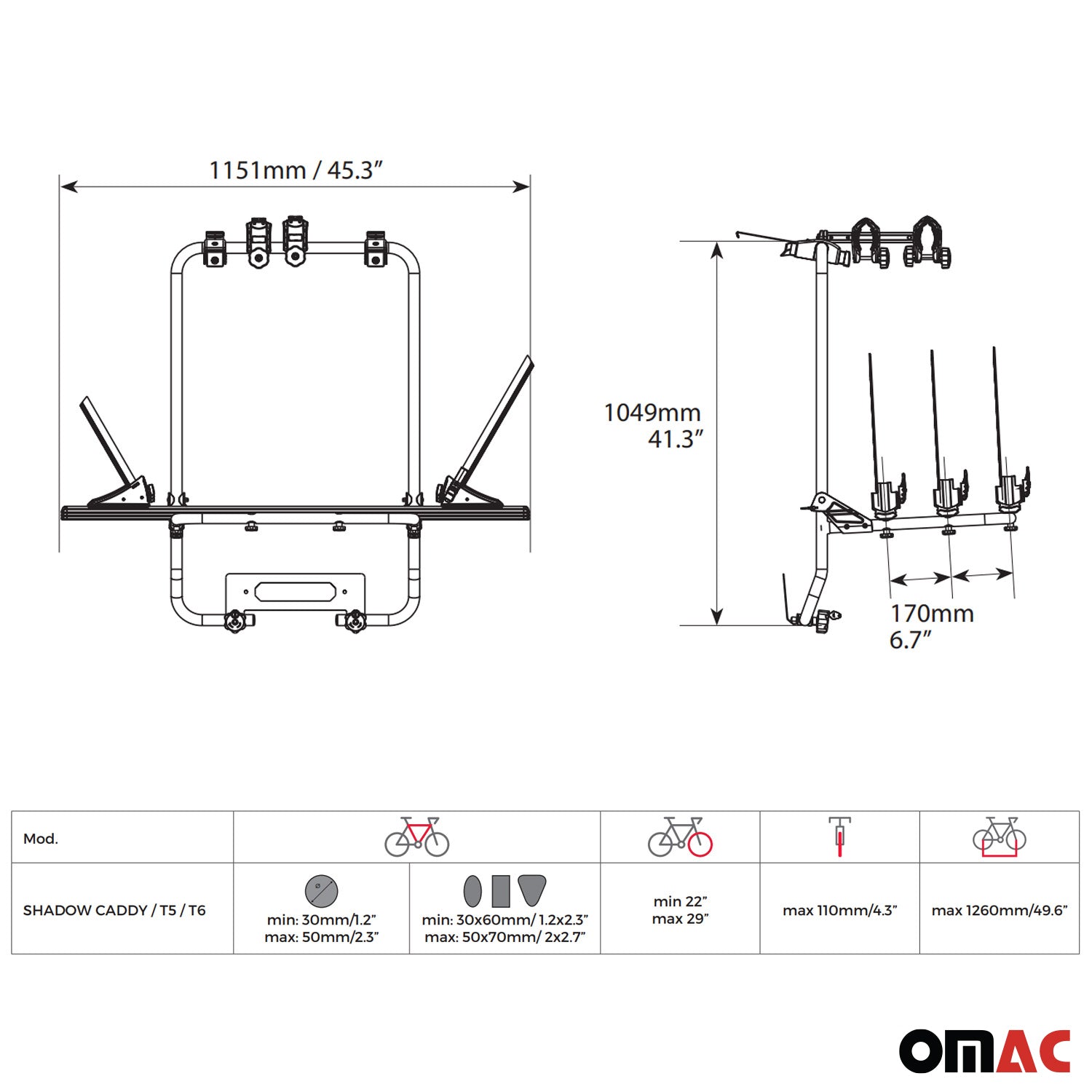 Portabicicletas de para Bicicletas para VW T6 T6.1 2015-2024 Plata Alu Acero