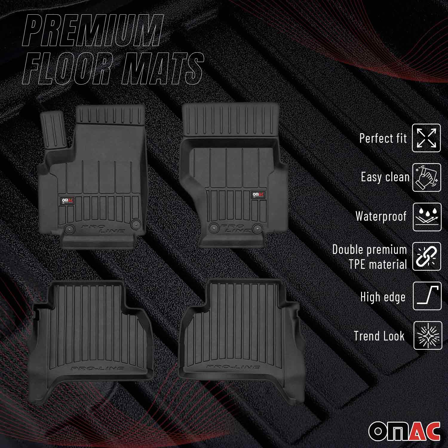 OMAC Premium Alfombrillas De Coche para VW Amarok Double Cab 2011-2021 Goma 4x