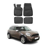 OMAC Alfombrillas Coche para Mini Countryman R60 2010-2016 Negro Goma TPE 4Pza