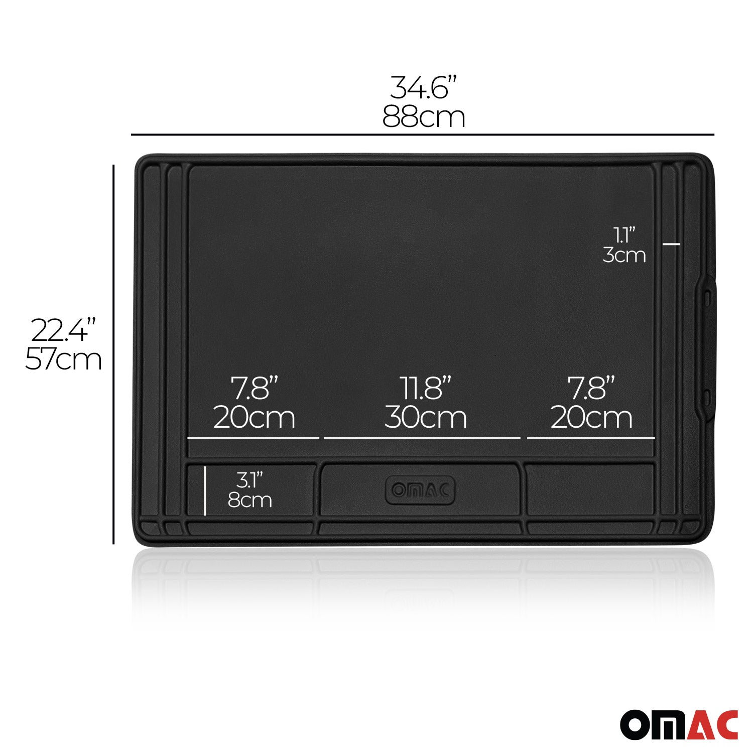 Almohadilla de Goma para Fregadero Cocina Bandeja Universal Negro Plástico