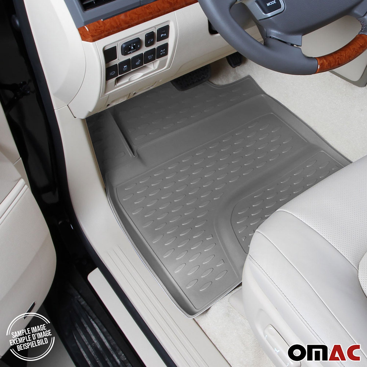 OMAC Alfombrillas De Coche para Mercedes W210 1995-2002 Gris Goma TPE 4Pza