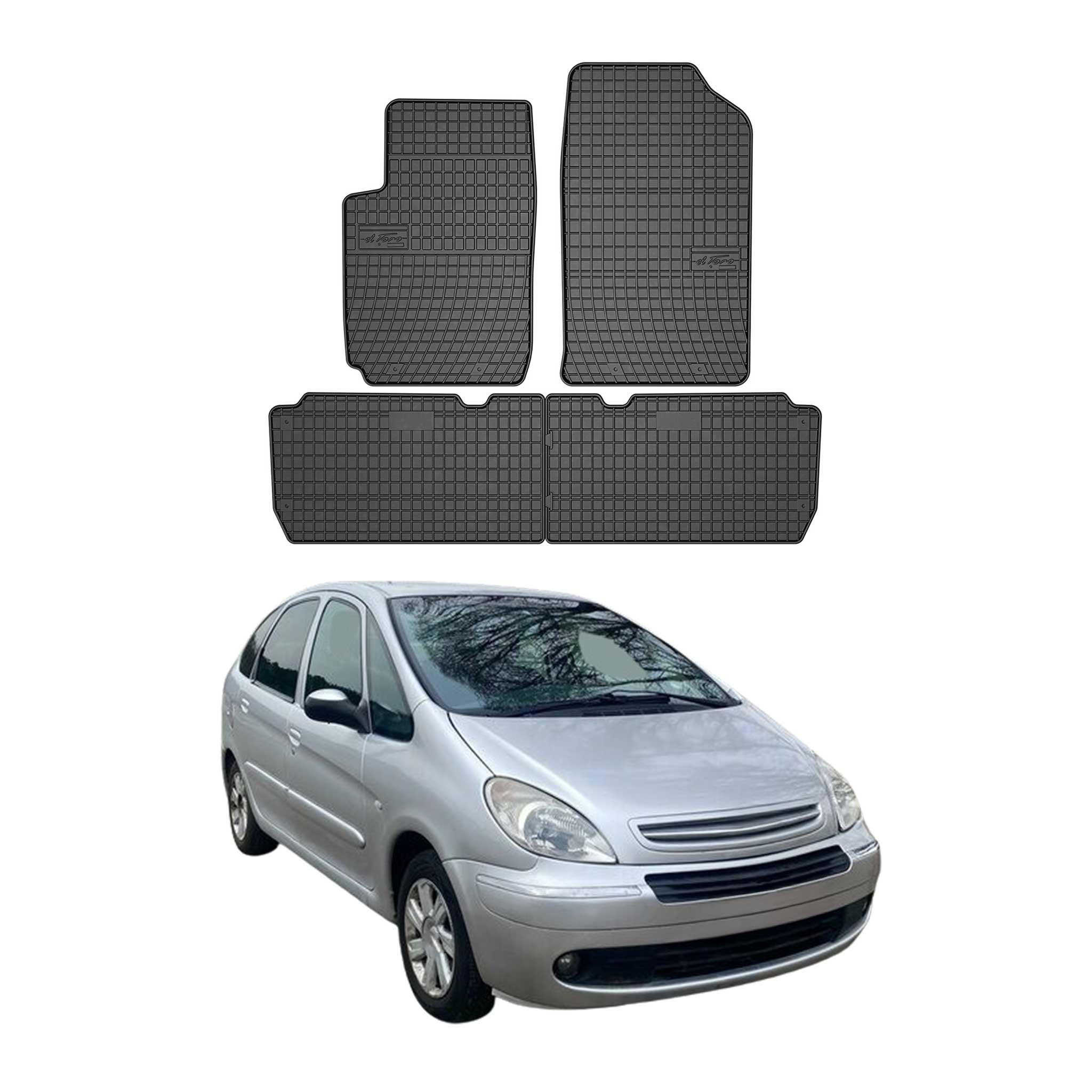 OMAC Alfombrillas De Coche para Citroen Xsara Picasso 1999-2010 Negro Goma 4Pza