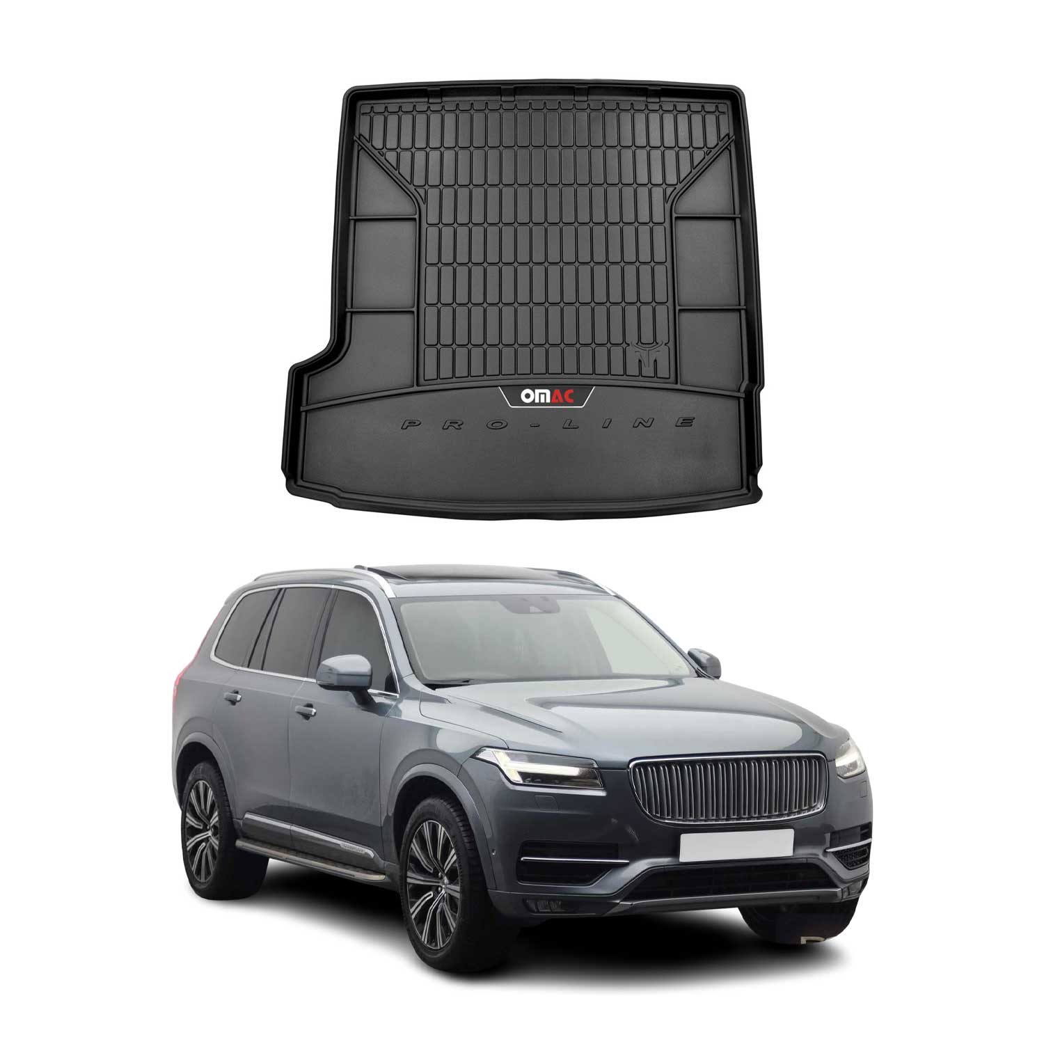 OMAC Premium Bandeja Maletero Alfombrilla para Volvo XC90 2014-2025 Negro TPE