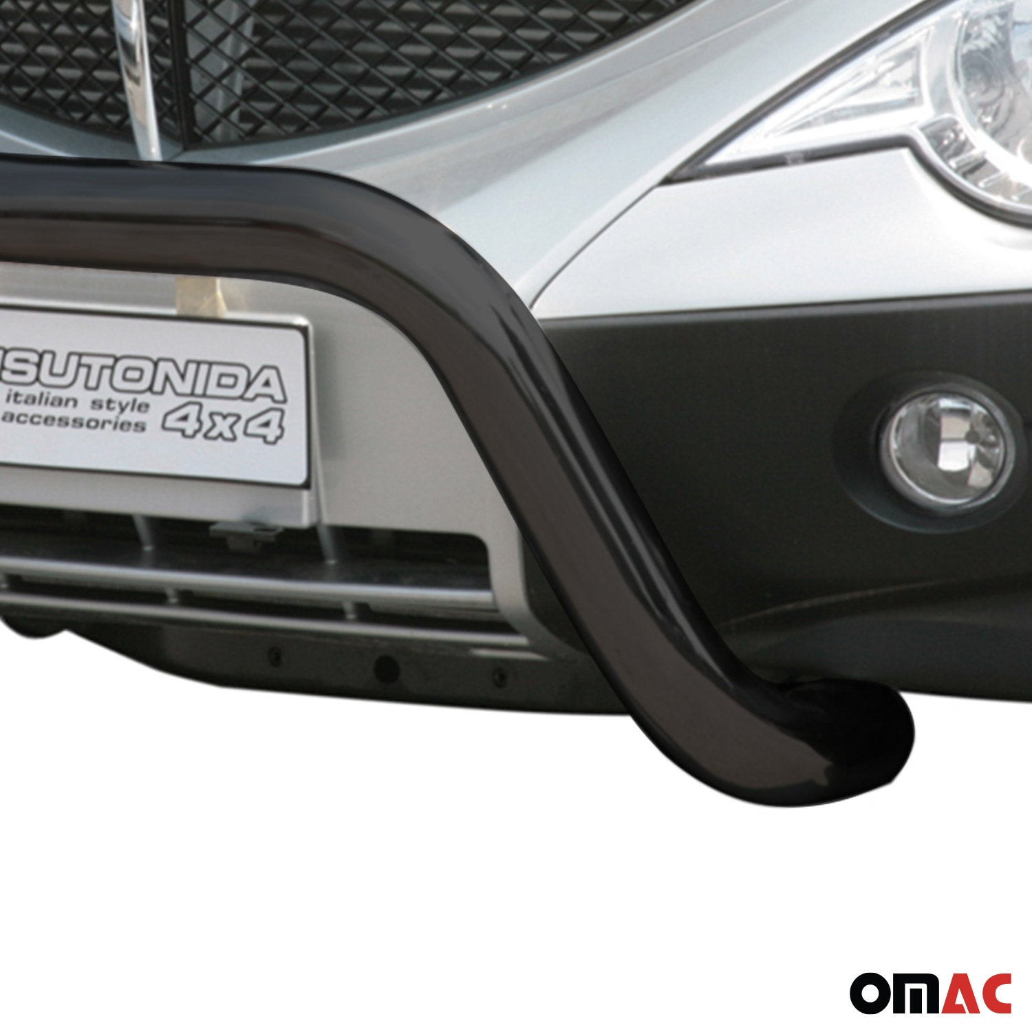 Bull Barra Frontal para Ssangyong Actyon Sports 2007-2012 Negro Acero