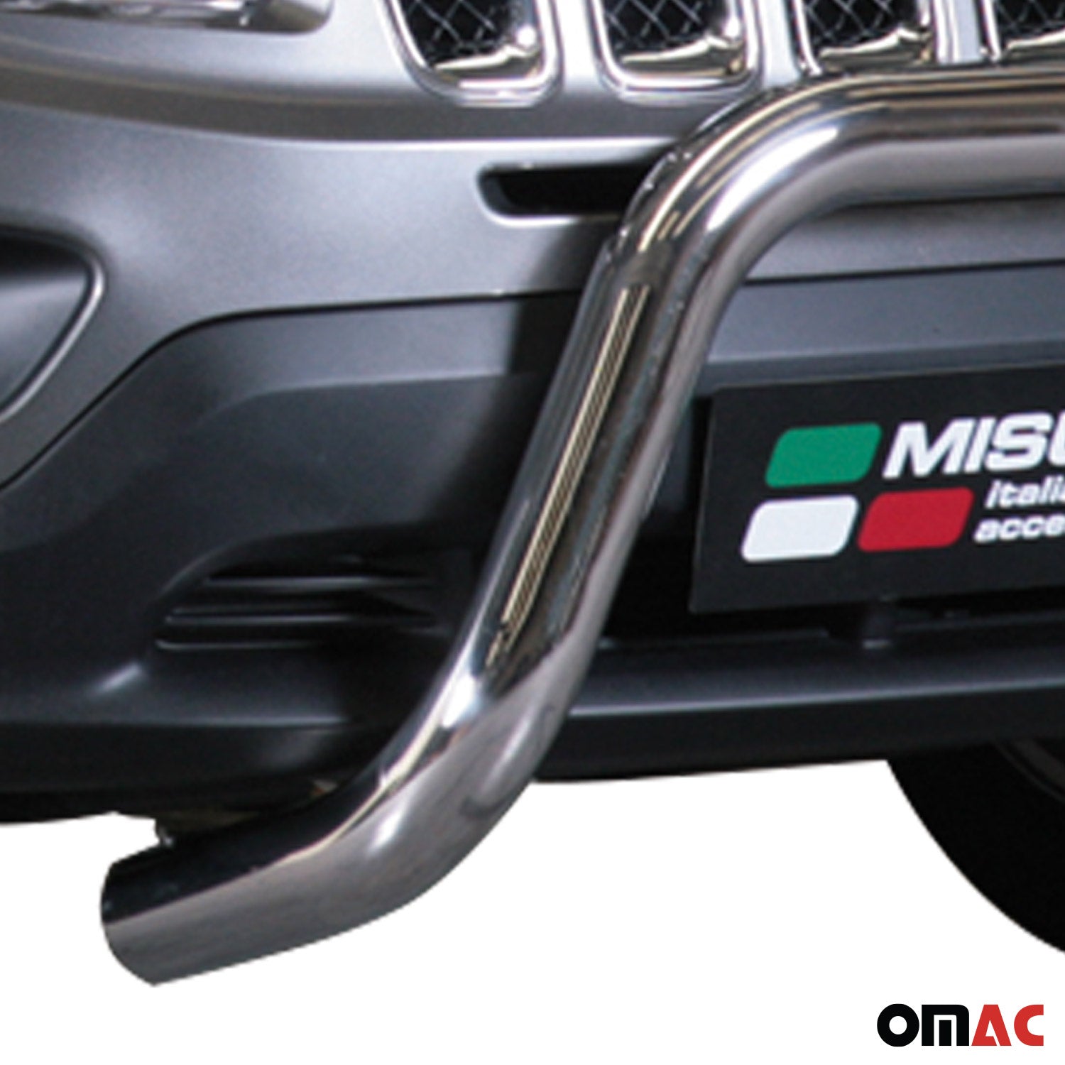 Bull Barra Frontal para Jeep Compass 2011-2016 Plata Brillante Acero 1Pza