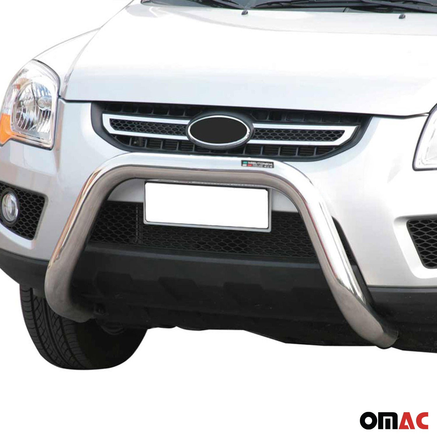 Bull Barra Frontal para Kia Sportage 2008-2010 Plata Brillante Acero 1Pza