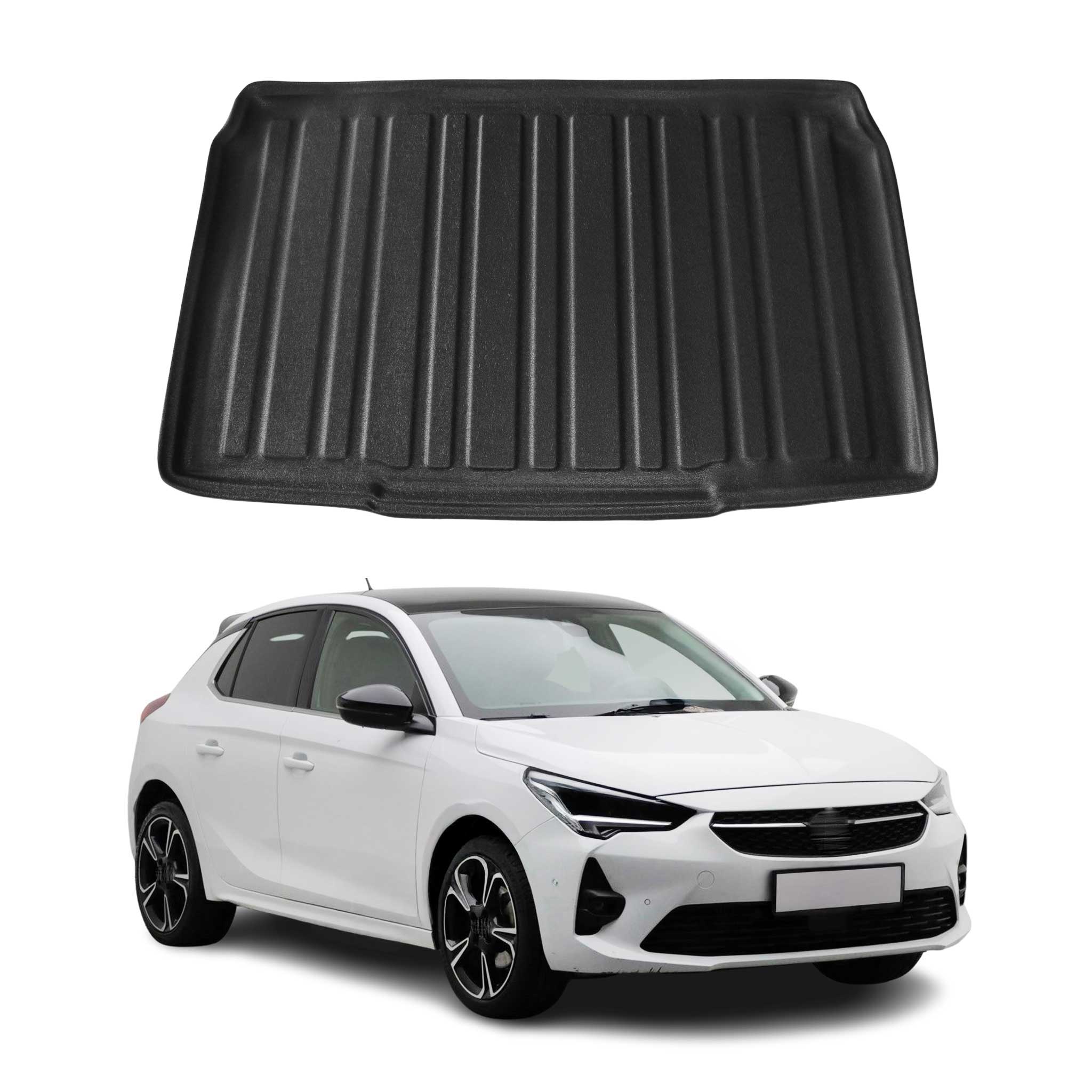 OMAC Bandeja Maletero Alfombrilla para Opel Corsa F 2020-2025 Negro Goma TPE