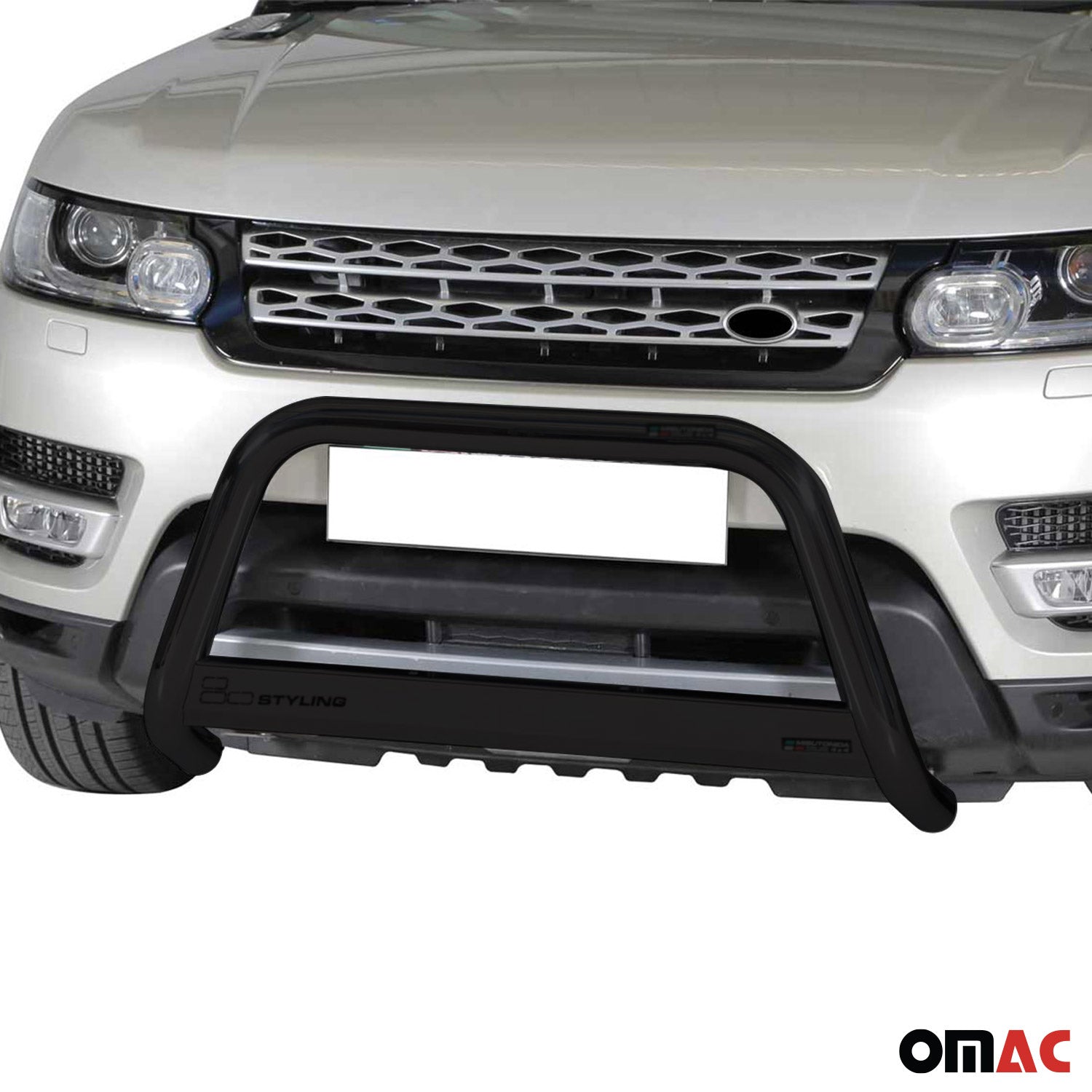 Bull Barra Frontal para Range Rover Sport 2014-2017 Negro Brillante Acero