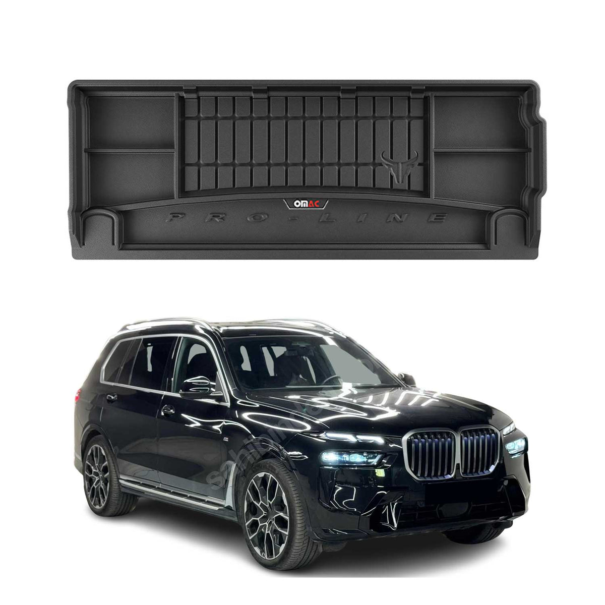 OMAC Premium Bandeja Maletero Alfombrilla para BMW X7 G07 2019-2025 Negro