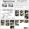 Par de Estribos Barras Laterales para Hyundai Tucson 2015-2018 Negro Acero