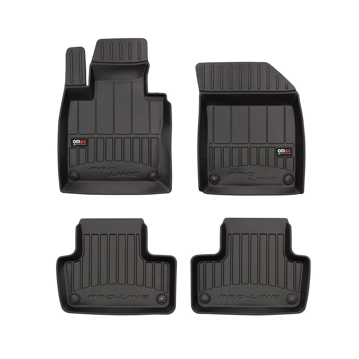 OMAC Premium Alfombrillas De Coche para Volvo XC60 2017-2024 Negro TPE Goma 4Pza