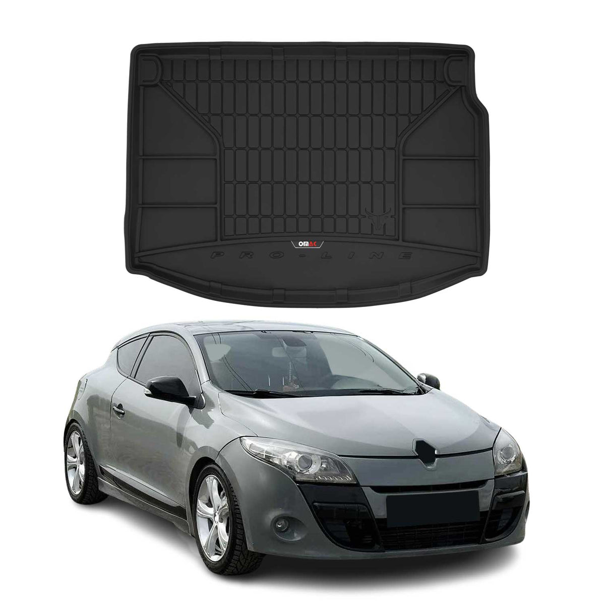 OMAC Premium Bandeja Maletero Alfombrilla para Renault Megane Cupé 2008-2015 TPE