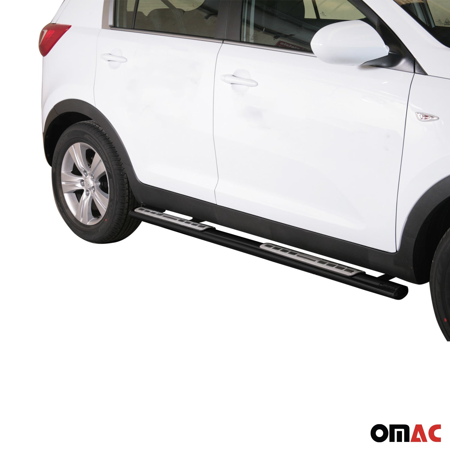 Par de Estribos Barras Laterales para Kia Sportage 2010-2015 Negro Acero