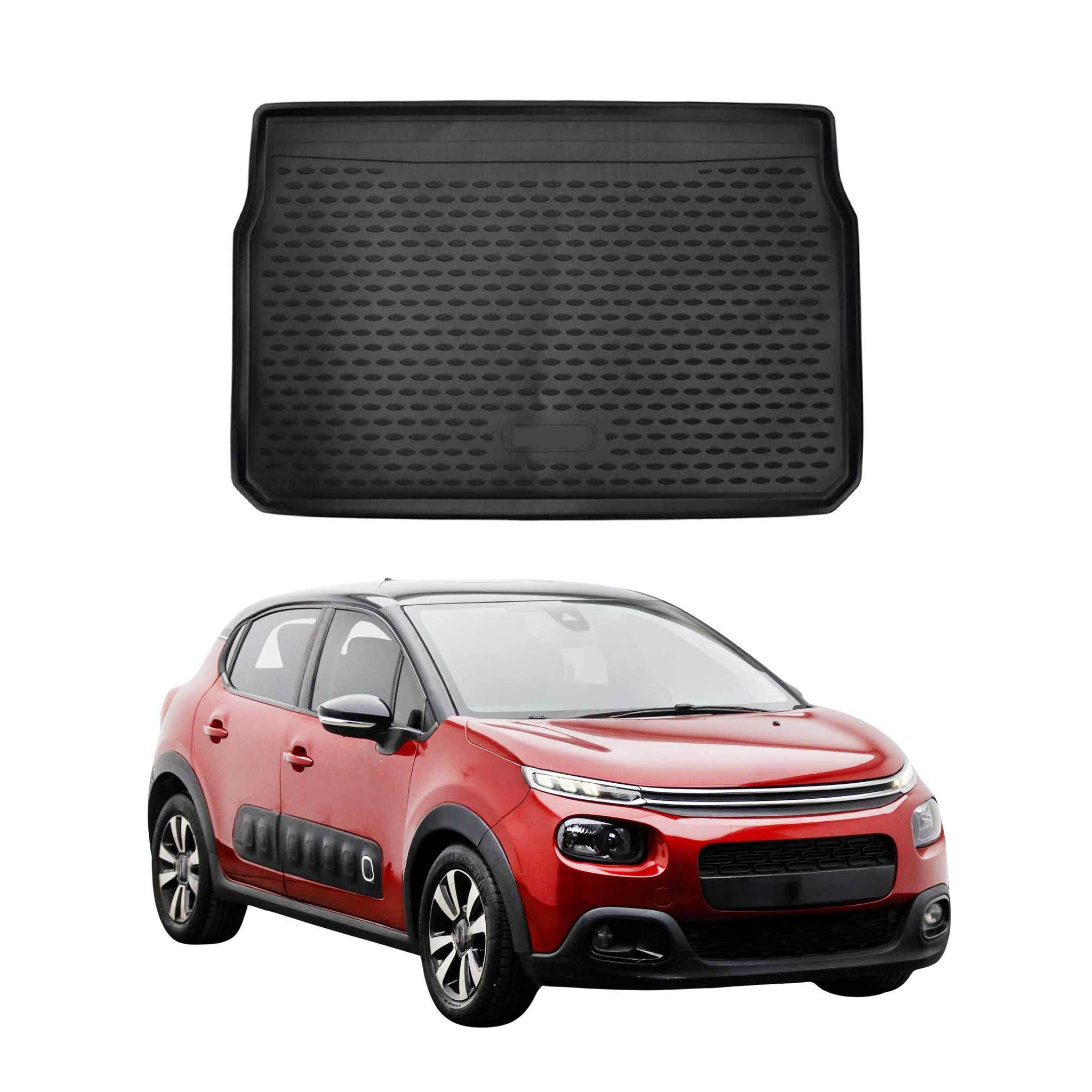 OMAC Bandeja Maletero Alfombrilla para Citroen C3 2016-2024 Negro Goma TPE 1Pza